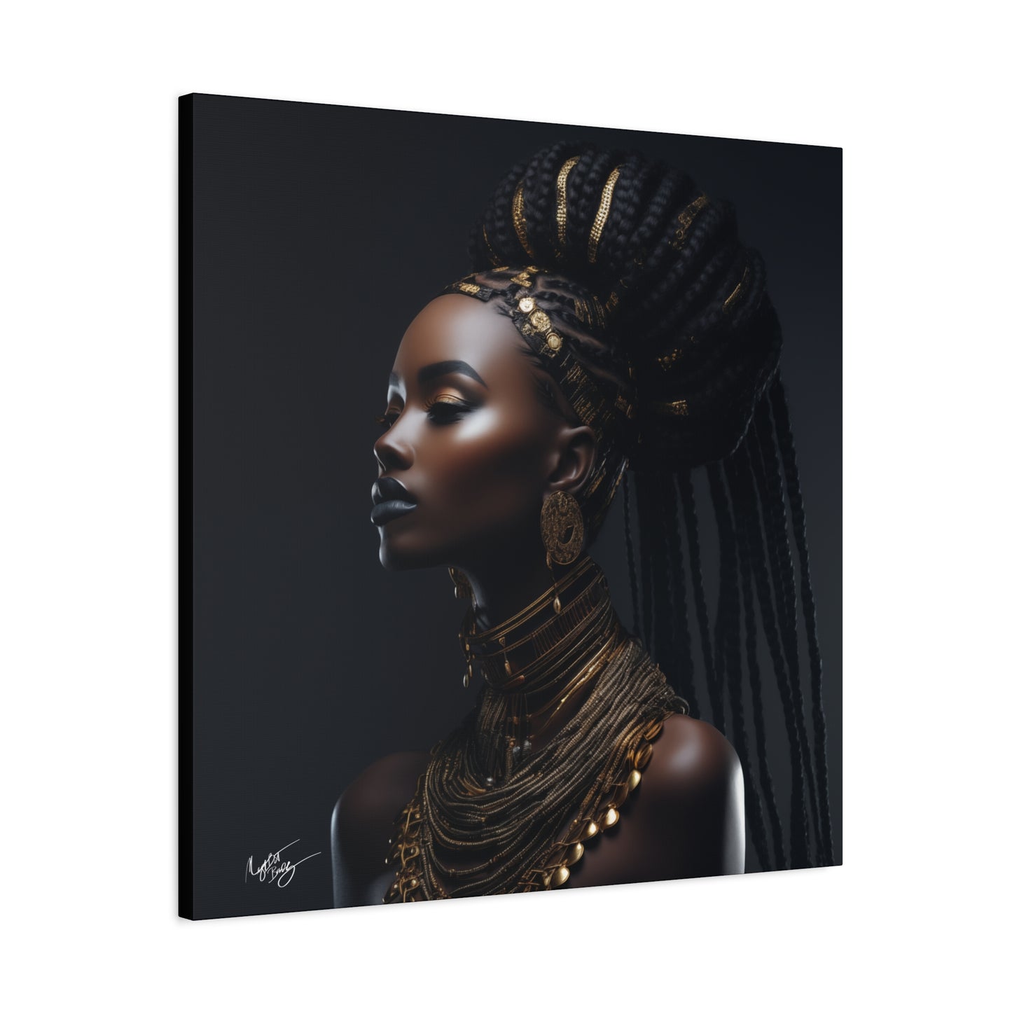 Hair Goals Afrocentric Black Woman Art Canvas Wall Print