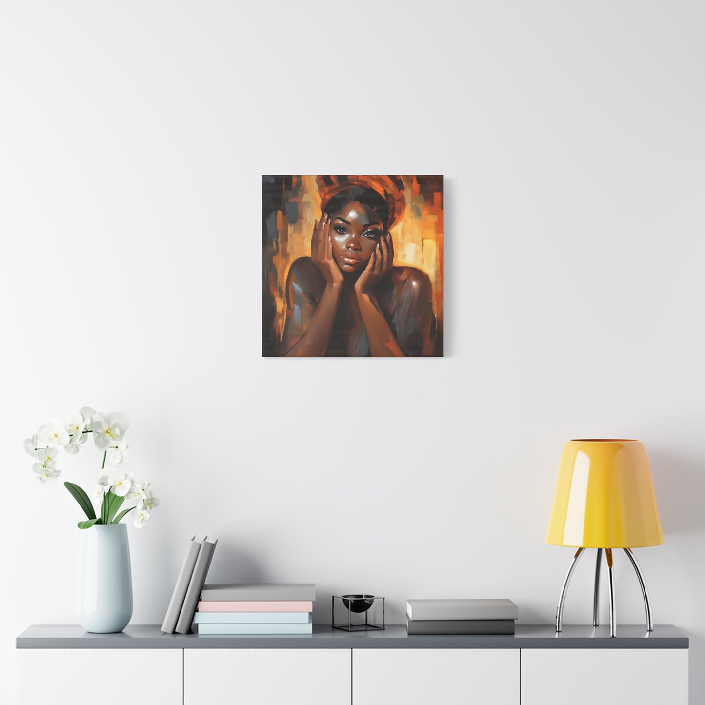 Hello Afrocentric Black Woman Art Canvas Wall Print