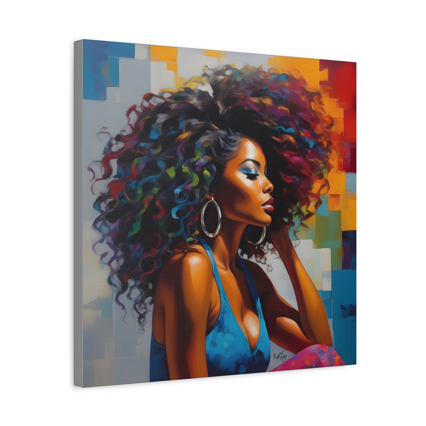 Beauty As Purpose Afrocentric Black Woman Art Canvas Wall Print