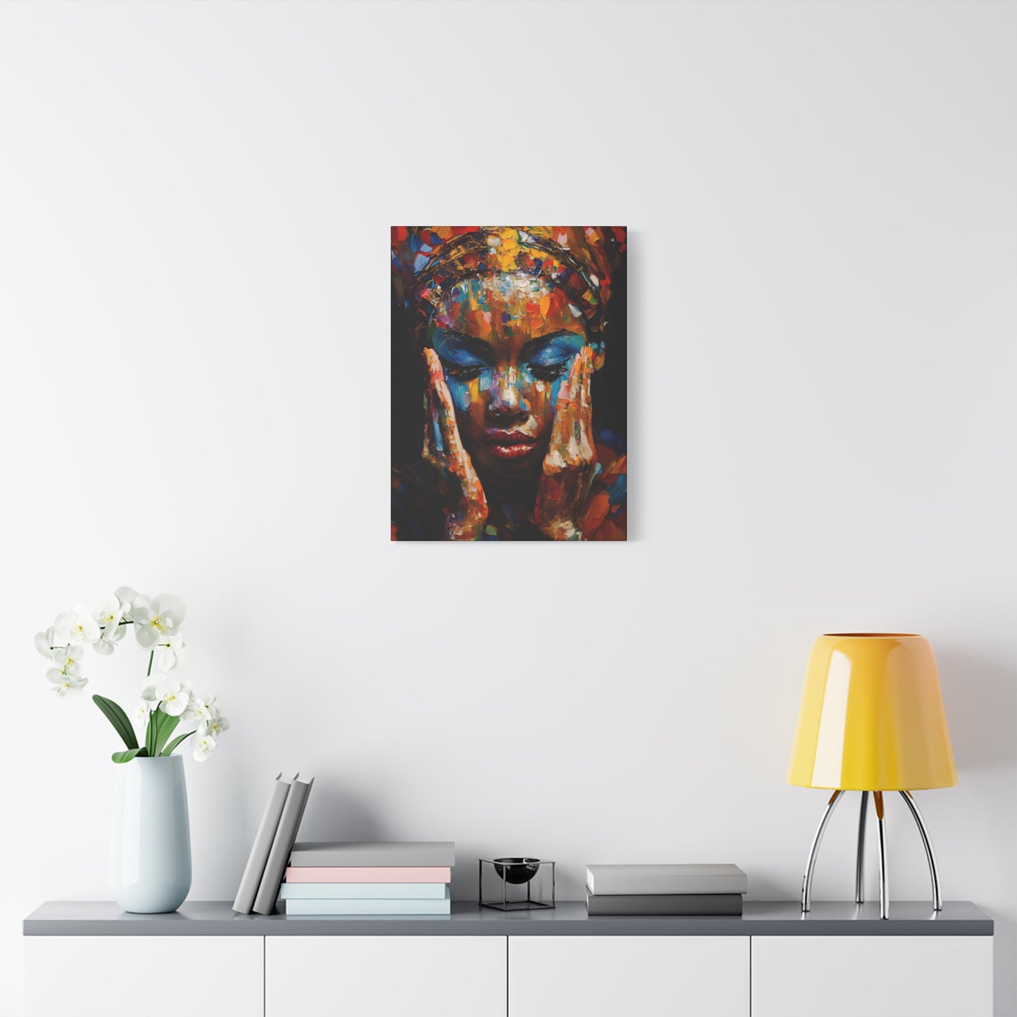 Heavy Is The Head That Wears The Crown Afrocentric Black Woman Abstract Art Canvas Wall Print