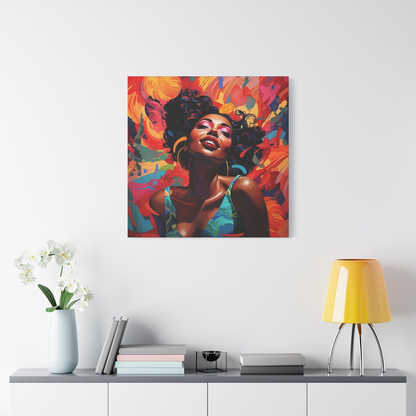 I Am The Embodiment Of Black Joy Afrocentric Black Woman Abstract Art Canvas Wall Print
