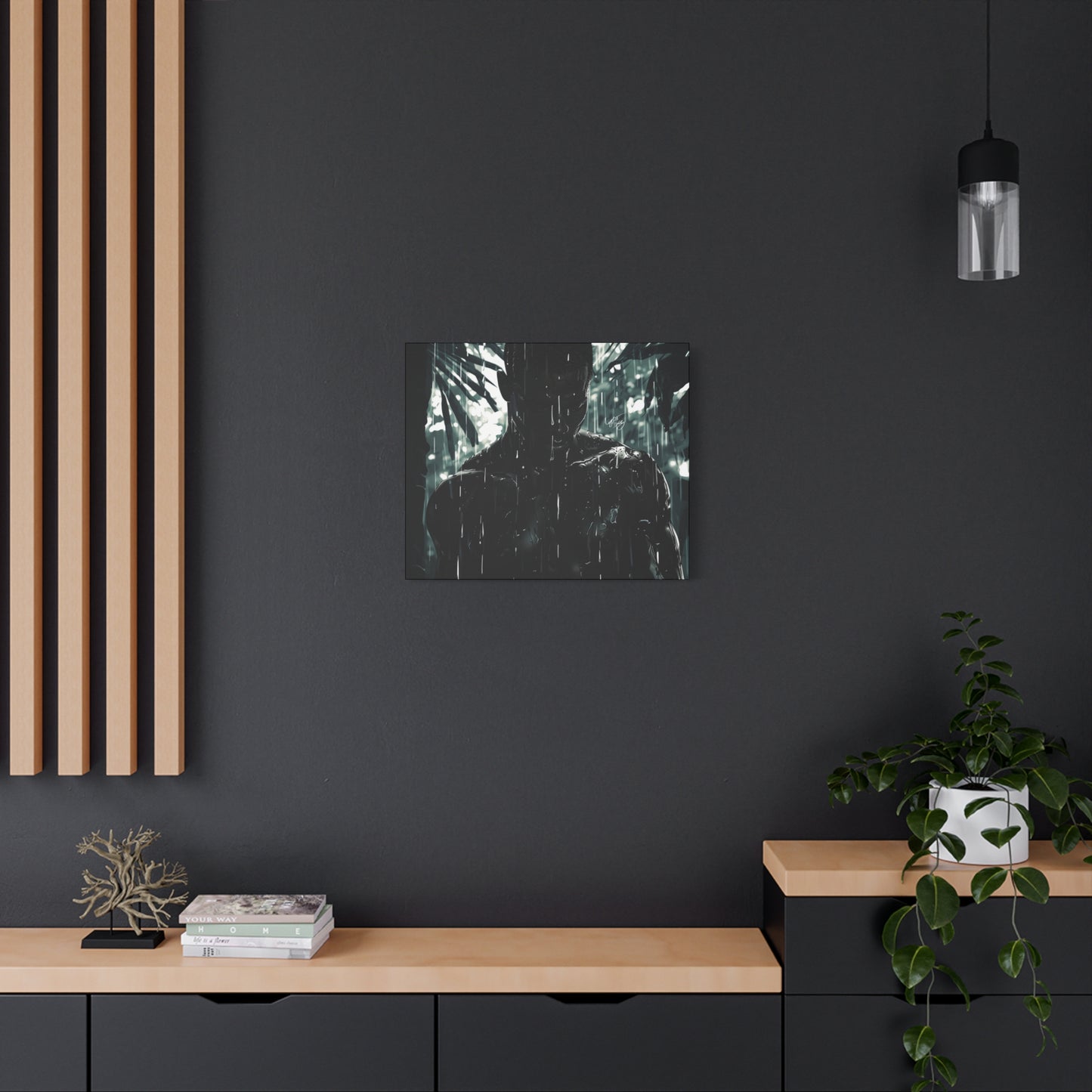 Rainy Days Aren't That Bad Afrocentric Black Man Art Canvas Wall Print