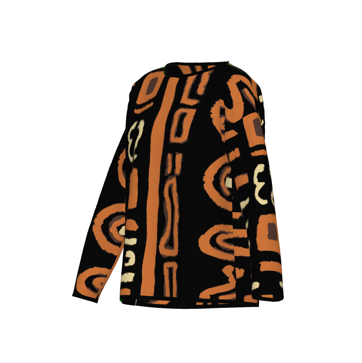 Afrocentric Pattern Crewneck Knit Women's Sweater