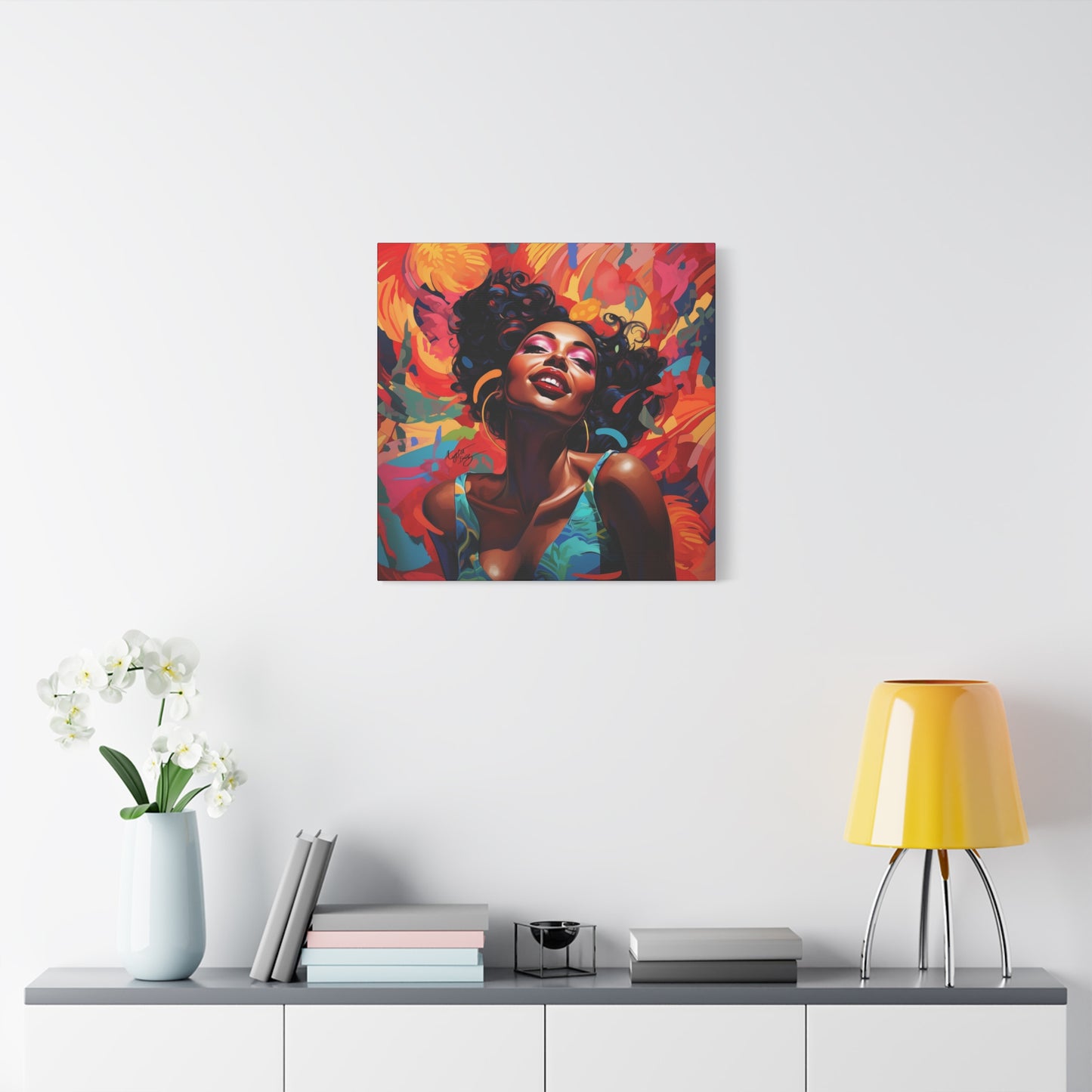 I Am The Embodiment Of Black Joy Afrocentric Black Woman Abstract Art Canvas Wall Print