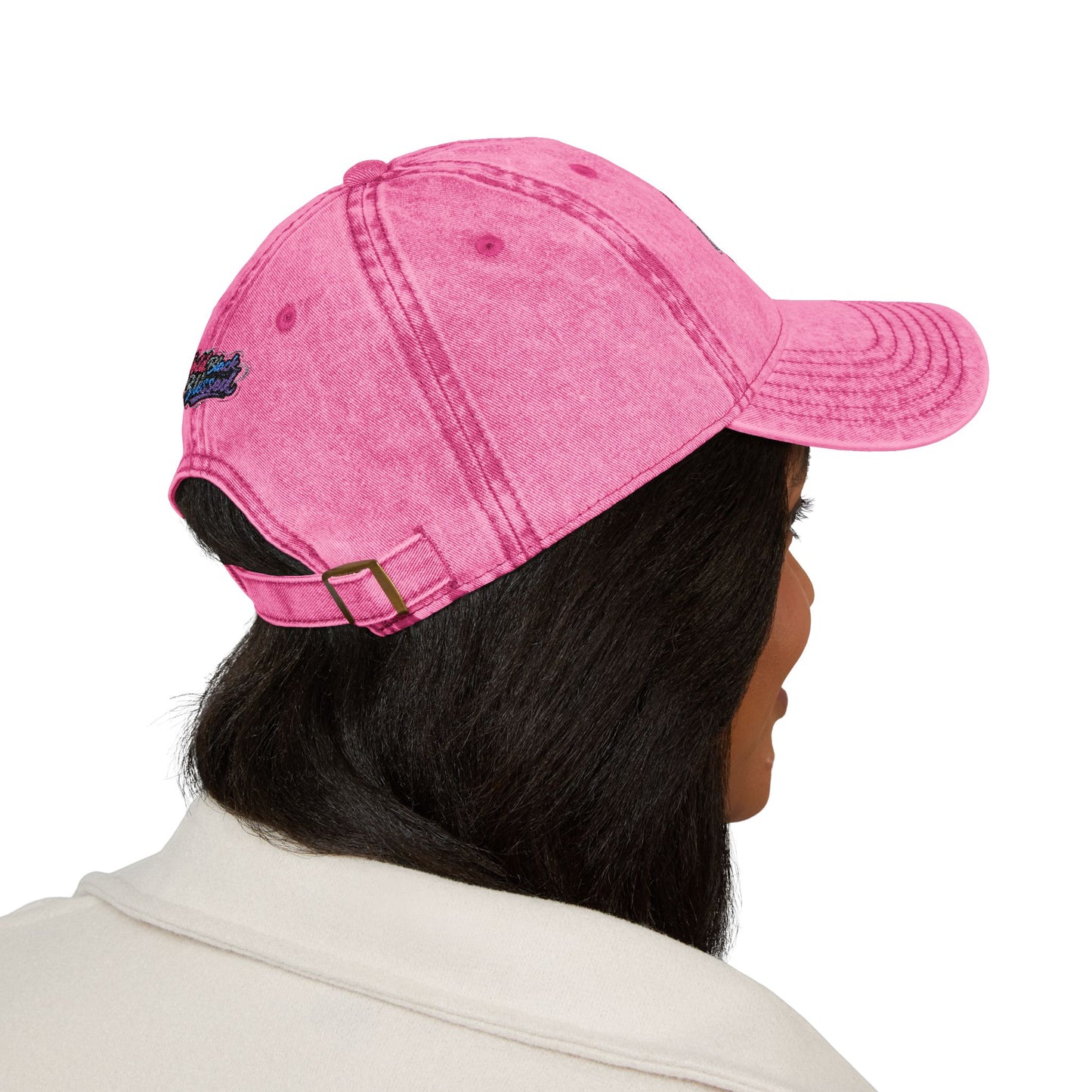 Bold Black and Blessed Spiritual Statement Vintage Distressed Embroidered Hat
