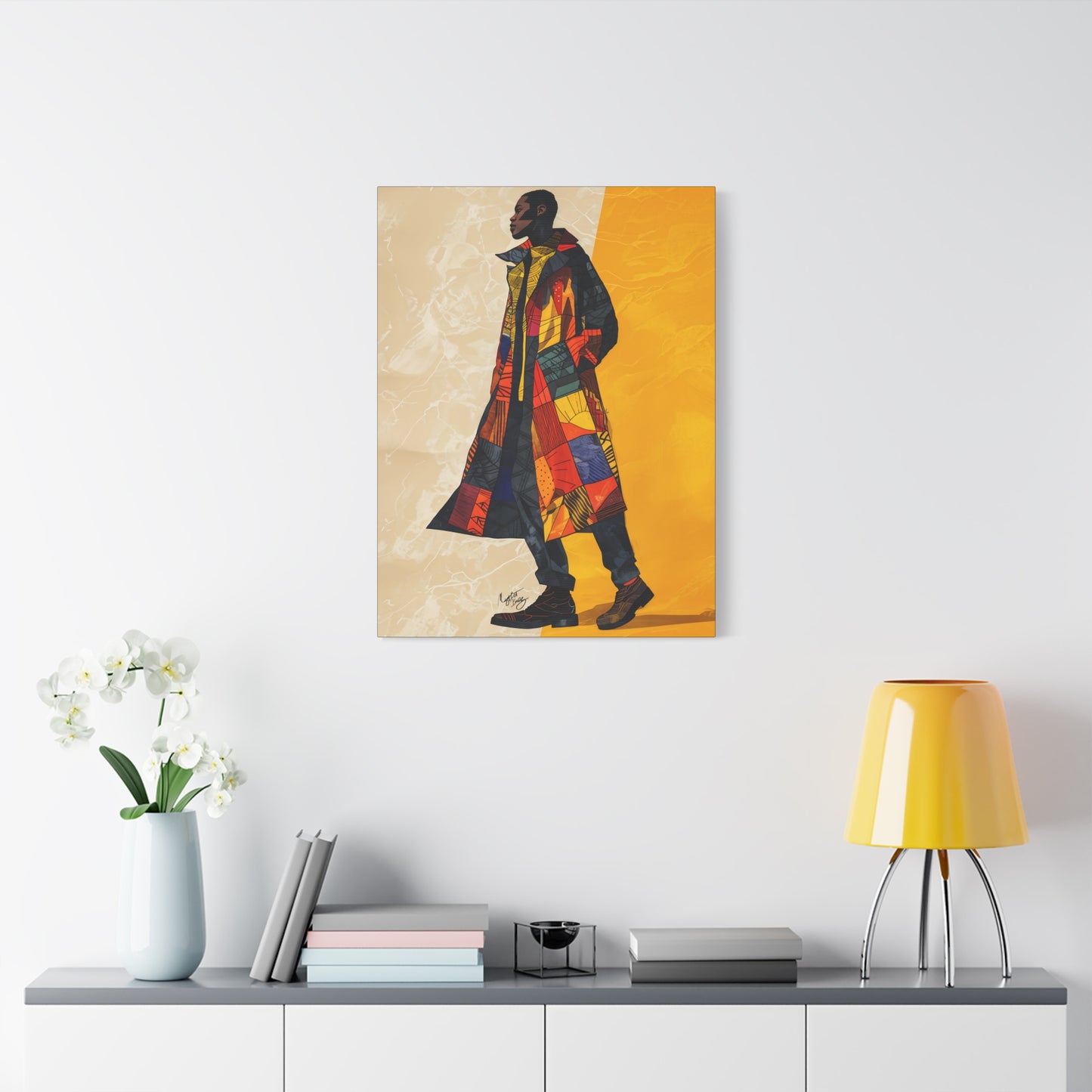 I Am Fashion Forward Afrocentric Black Man Abstract Art Canvas Wall Print