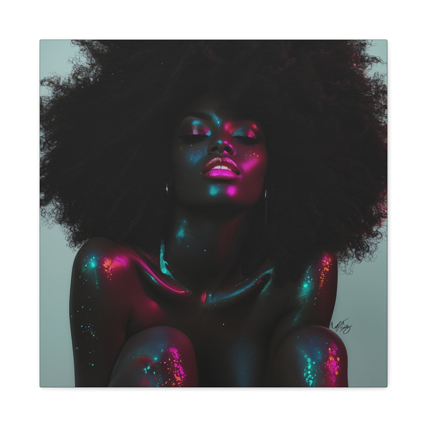 Sometimes It's A Little Hot Afrocentric Black Woman Art Canvas Wall Print