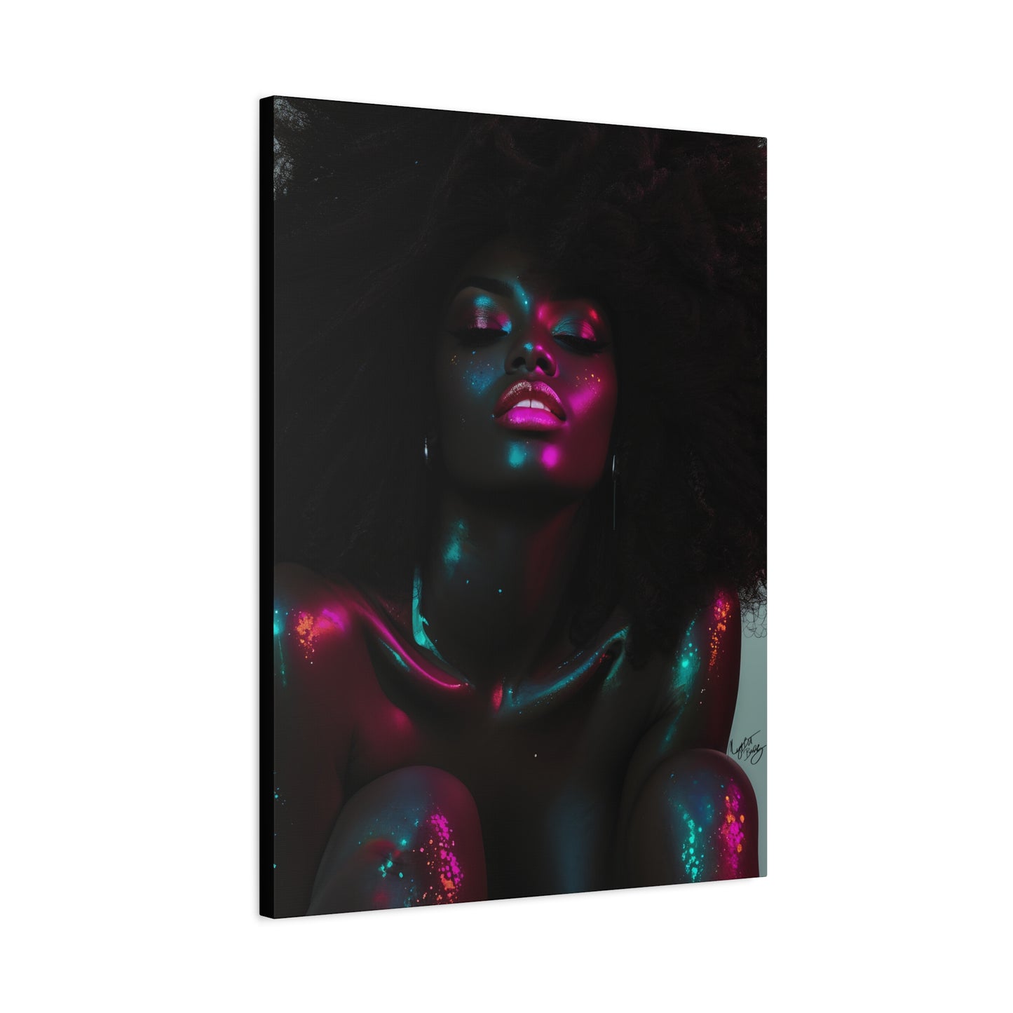 Sometimes It's A Little Hot Afrocentric Black Woman Art Canvas Wall Print