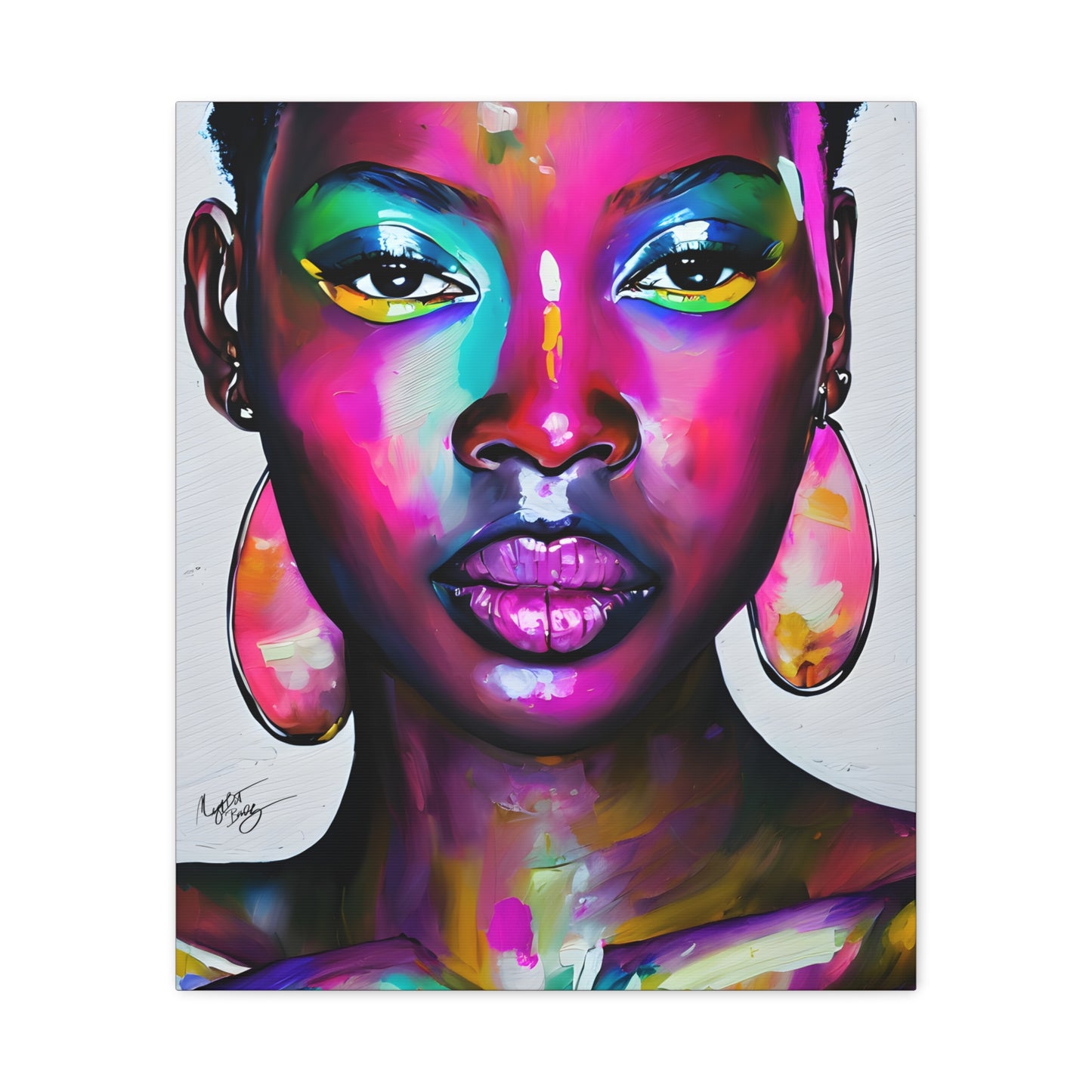 Malika Knows Afrocentric Black Woman Abstract Art Canvas Wall Print