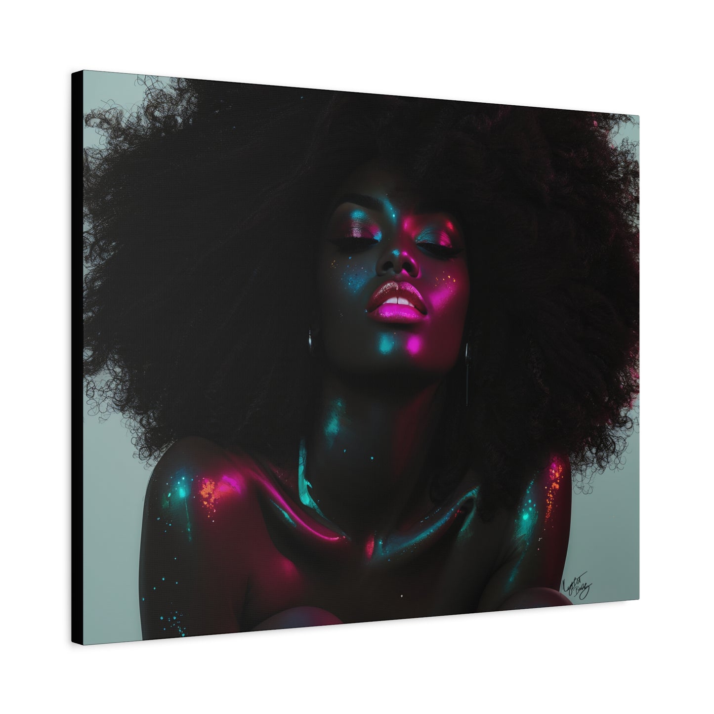 Sometimes It's A Little Hot Afrocentric Black Woman Art Canvas Wall Print