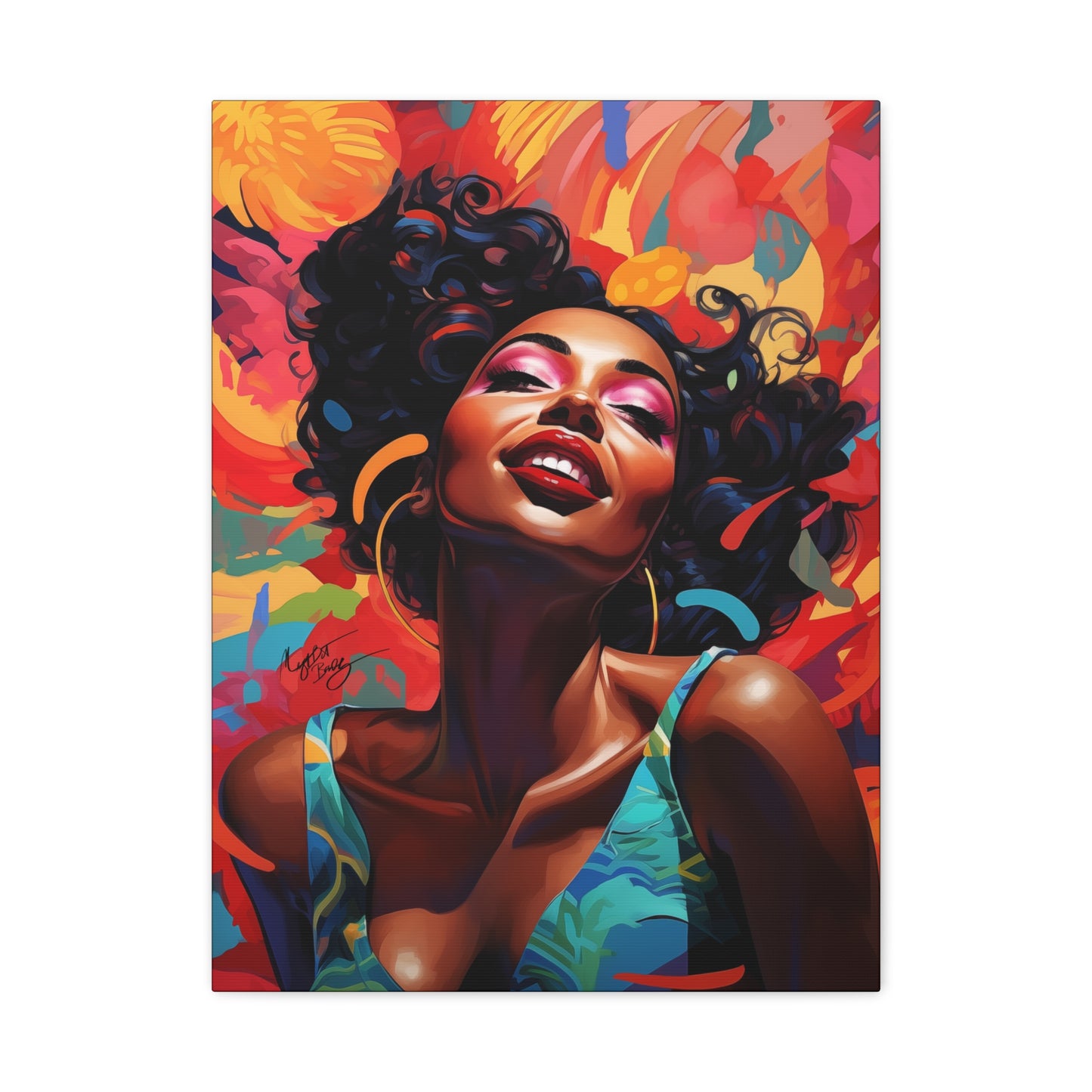 I Am The Embodiment Of Black Joy Afrocentric Black Woman Abstract Art Canvas Wall Print