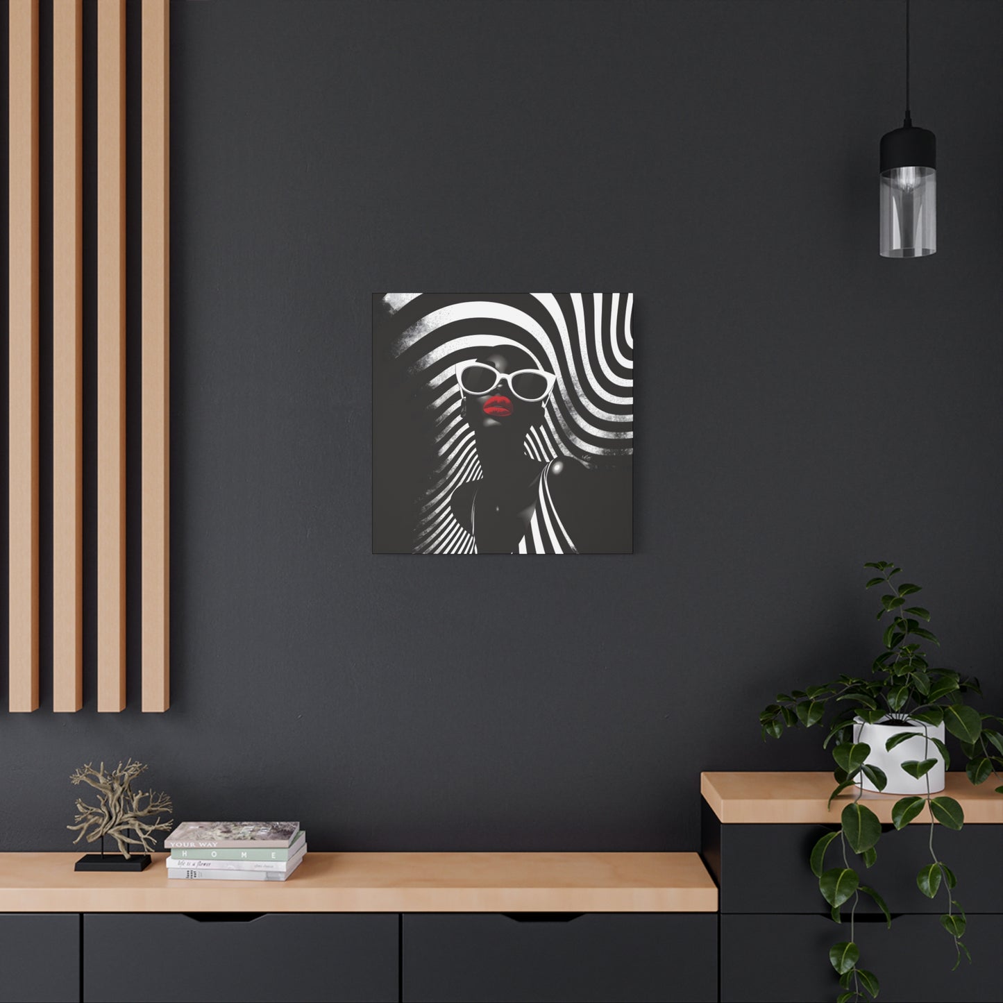 Beauty In Black And White Afrocentric Black Woman Art Canvas Wall Print