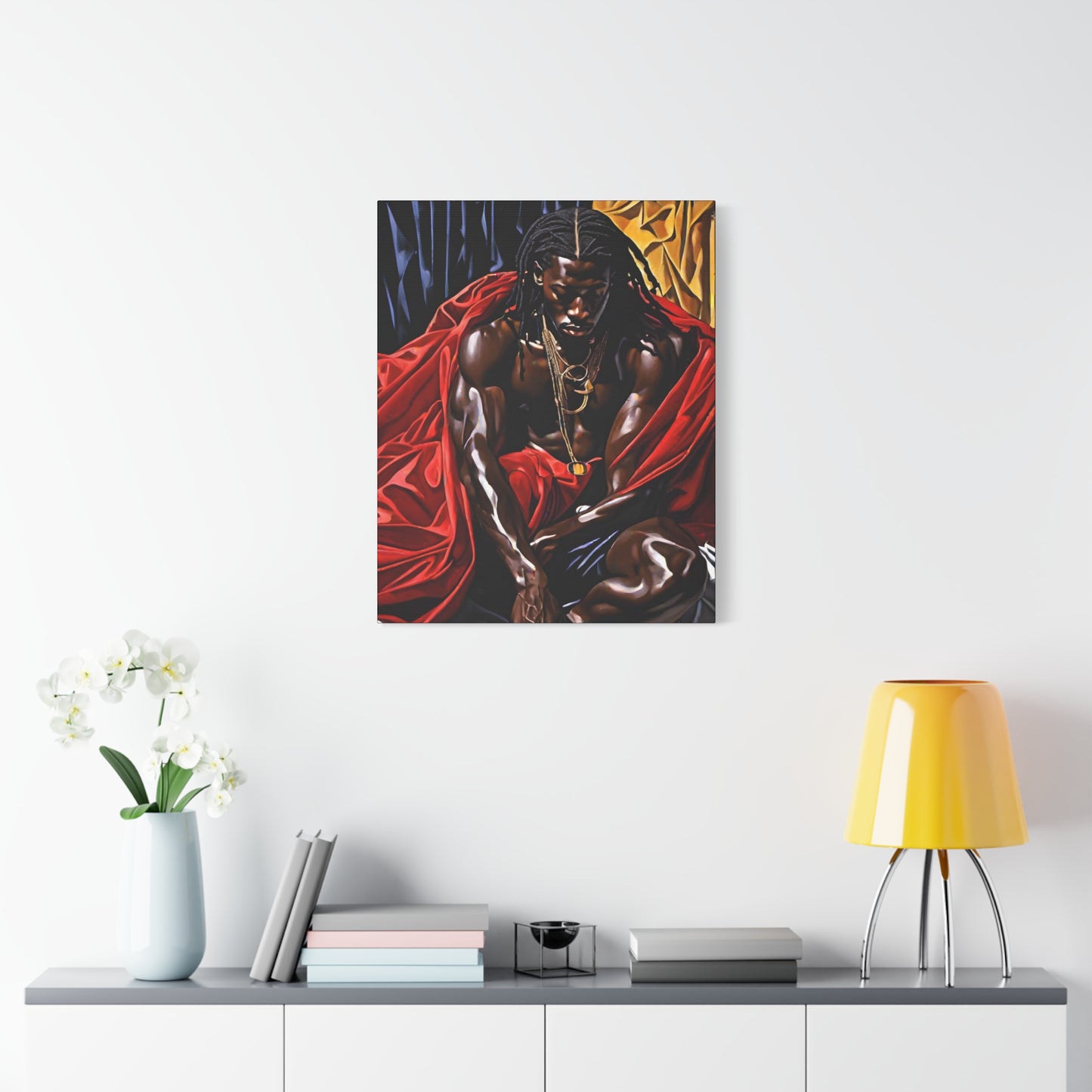 Thoughts And Desires Afrocentric Black Artwork Canvas Wall Print