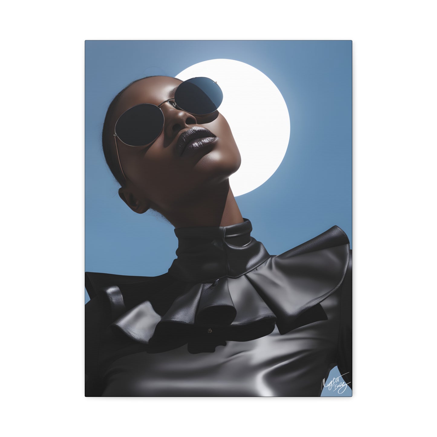 Moonstruck Afrocentric Black Woman Abstract Art Canvas Wall Print