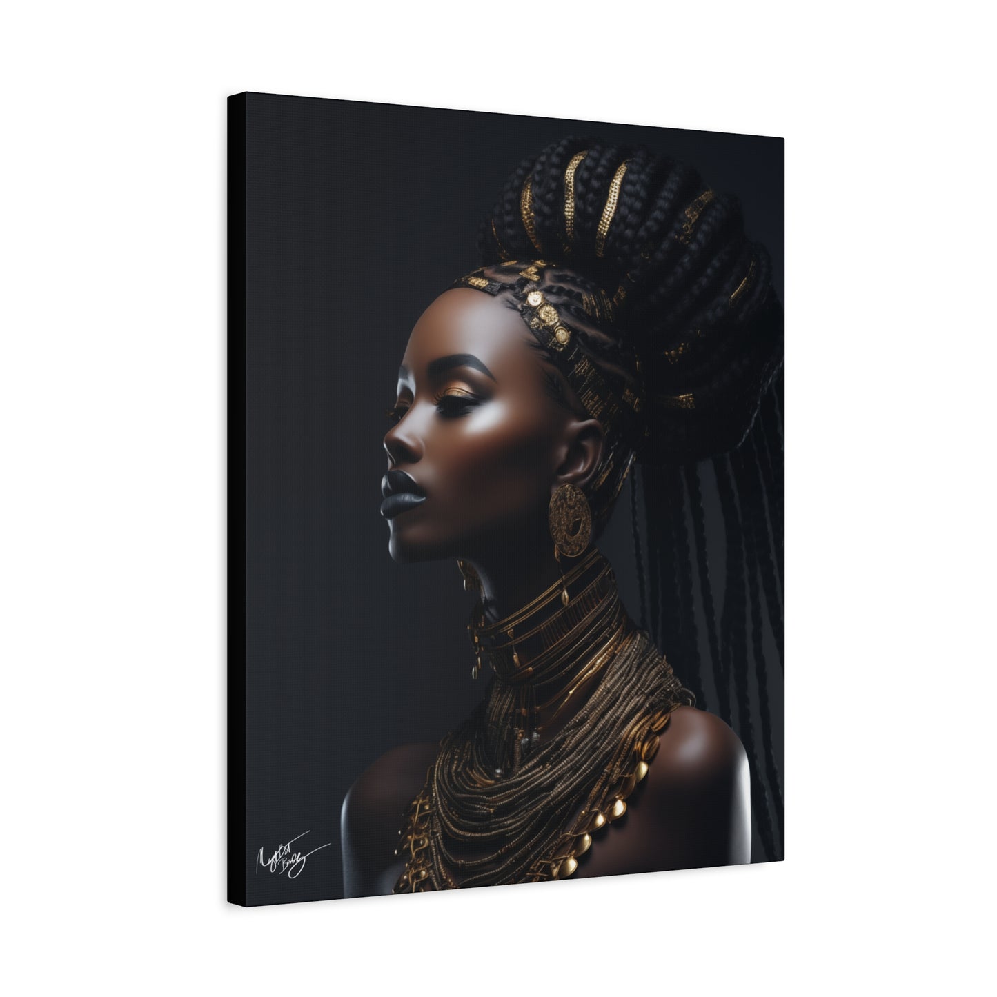 Hair Goals Afrocentric Black Woman Art Canvas Wall Print