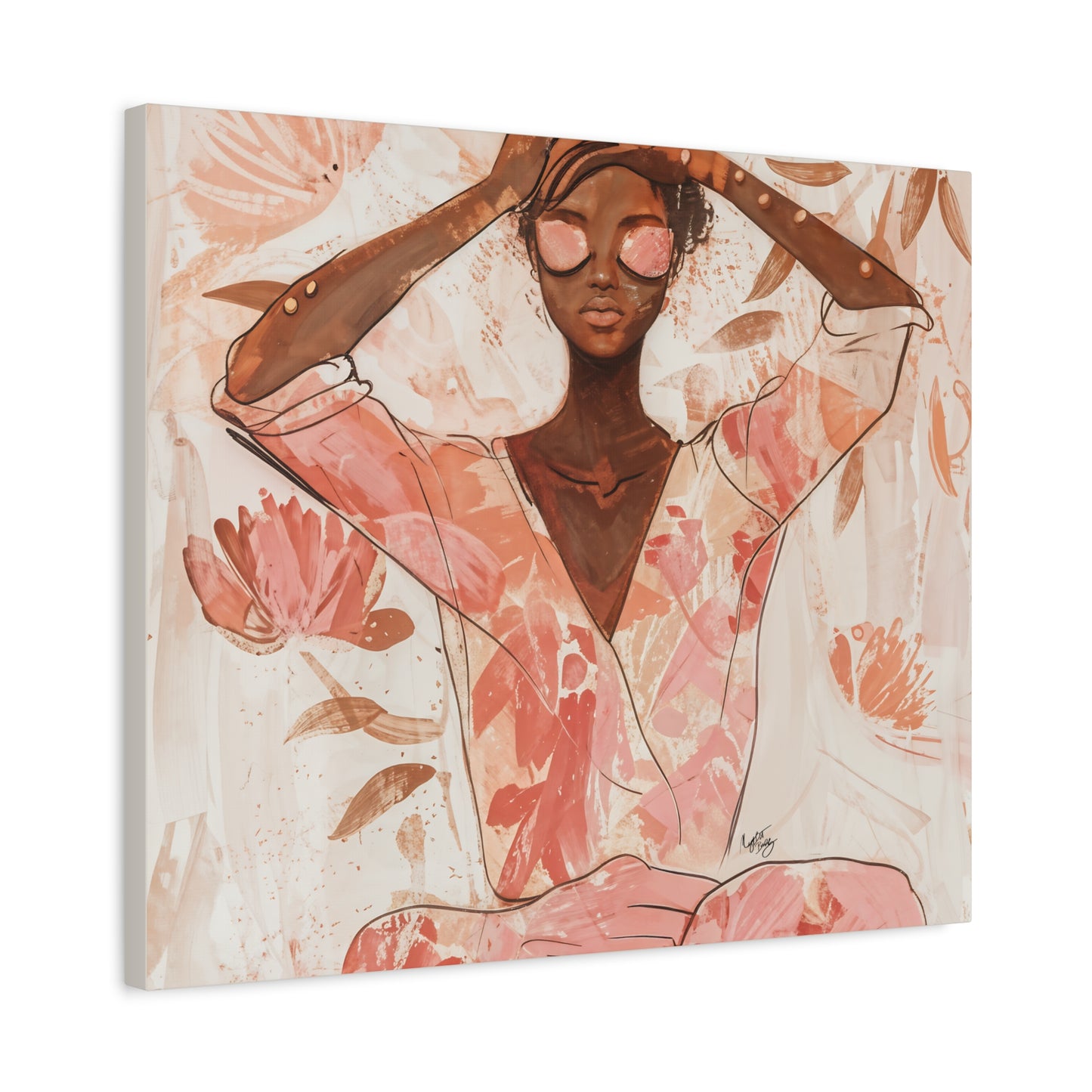 Relax It Will Be Okay Afrocentric Black Woman Abstract Art Canvas Wall Print