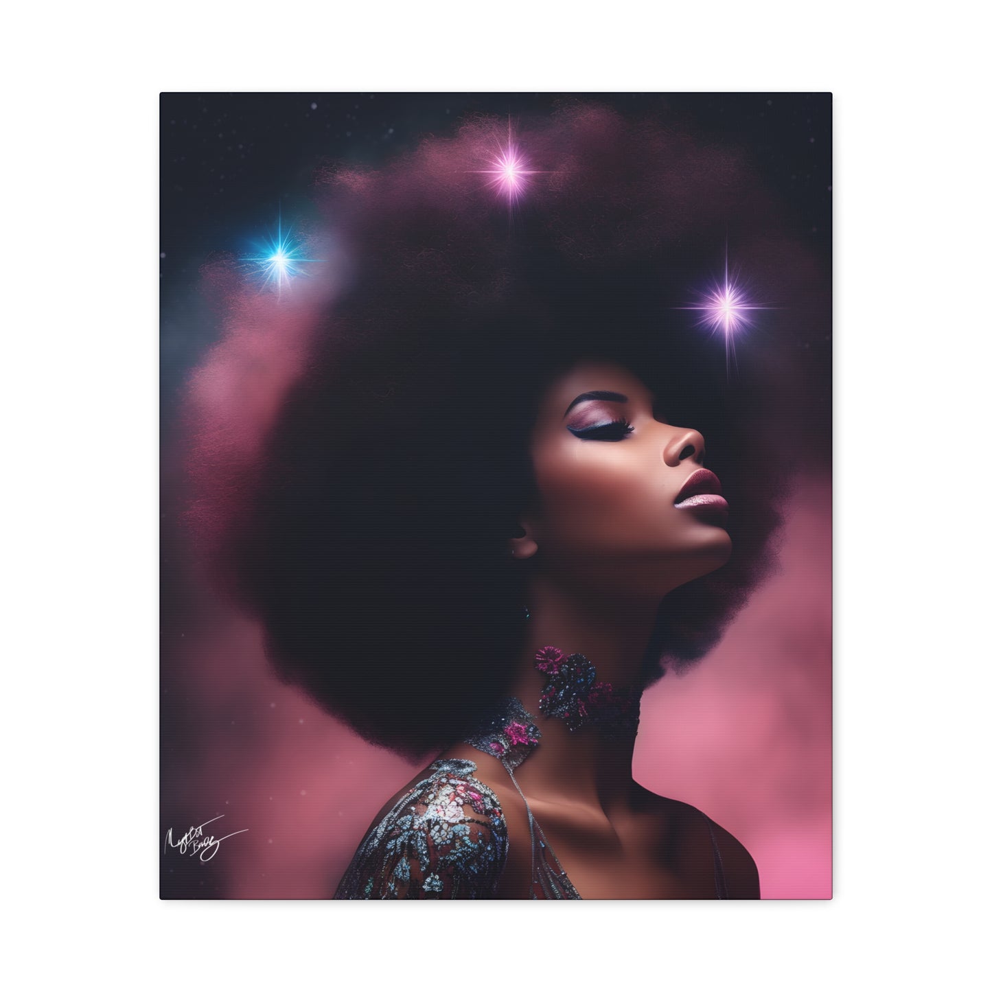 An Afrocentric Universe Fantasy Black Woman Canvas Wall Print