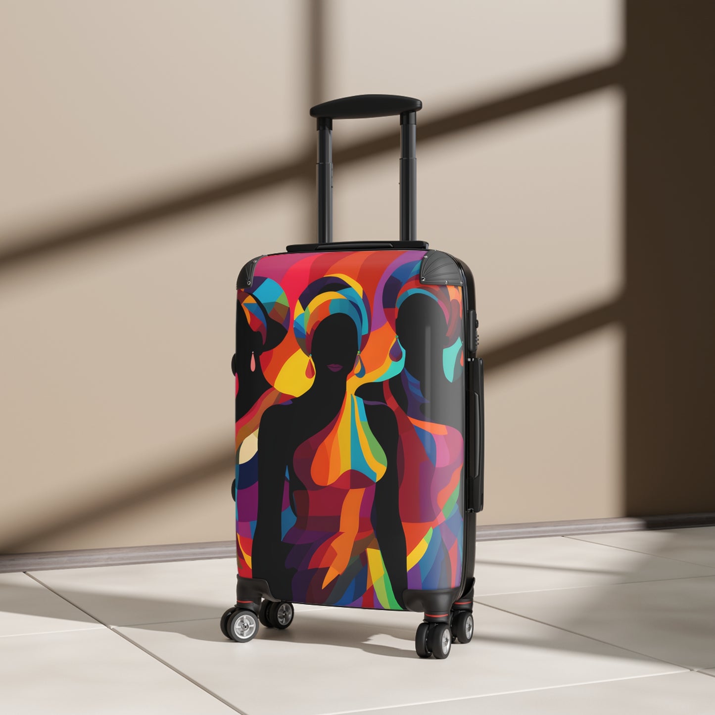 Girlfriends In Abstract Black Woman Art Hardshell Hardside Lockable Spinner Suitcase