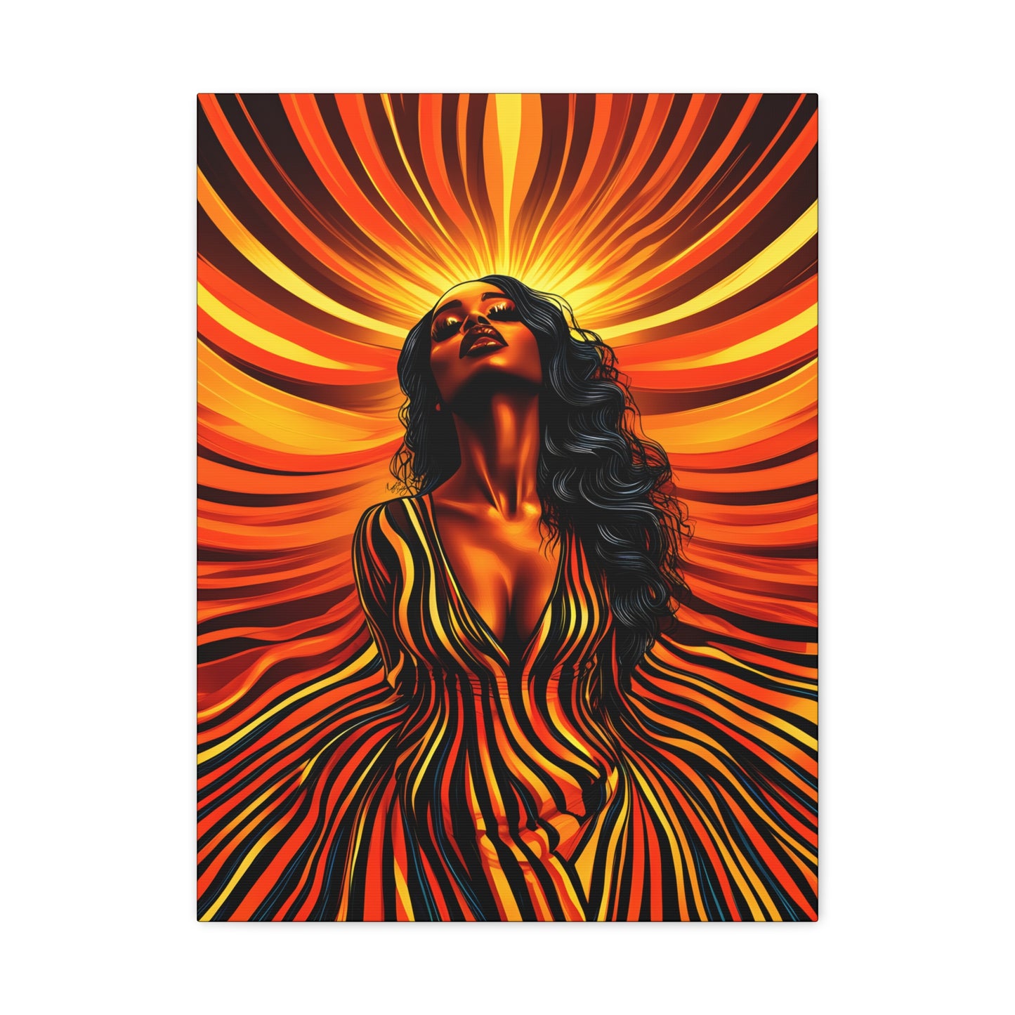 Autumn Rises Black Woman Art Canvas Wall Print