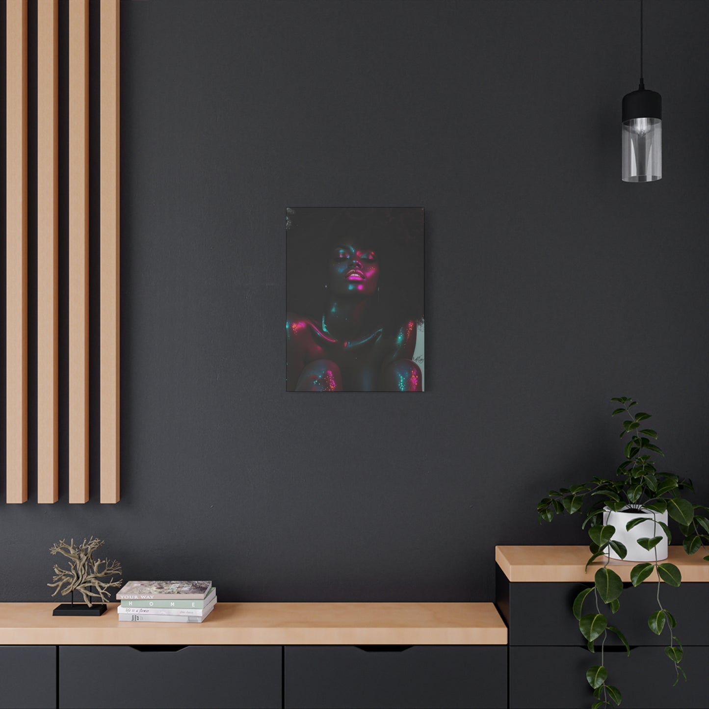 Sometimes It's A Little Hot Afrocentric Black Woman Art Canvas Wall Print