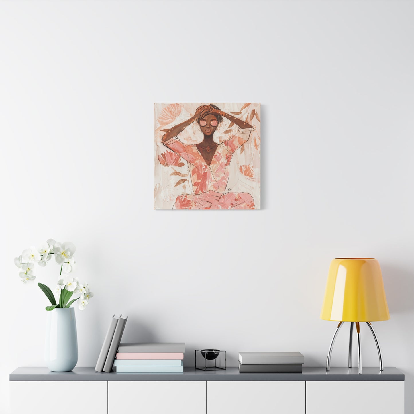 Relax It Will Be Okay Afrocentric Black Woman Abstract Art Canvas Wall Print