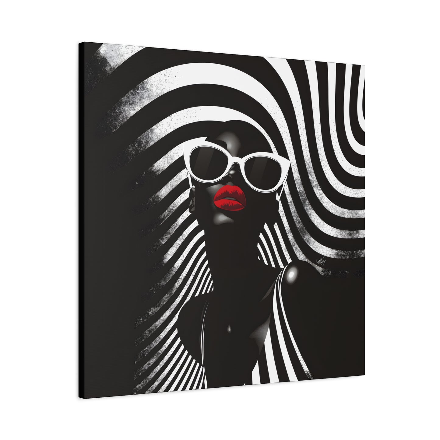 Beauty In Black And White Afrocentric Black Woman Art Canvas Wall Print