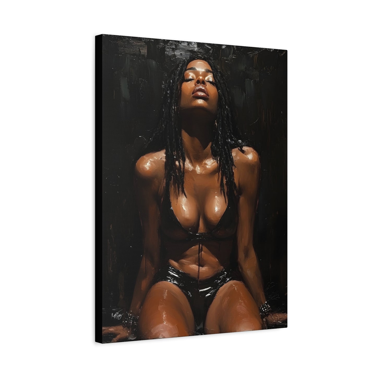 At The End Of The Day Afrocentric Black Woman Art Canvas Wall Print