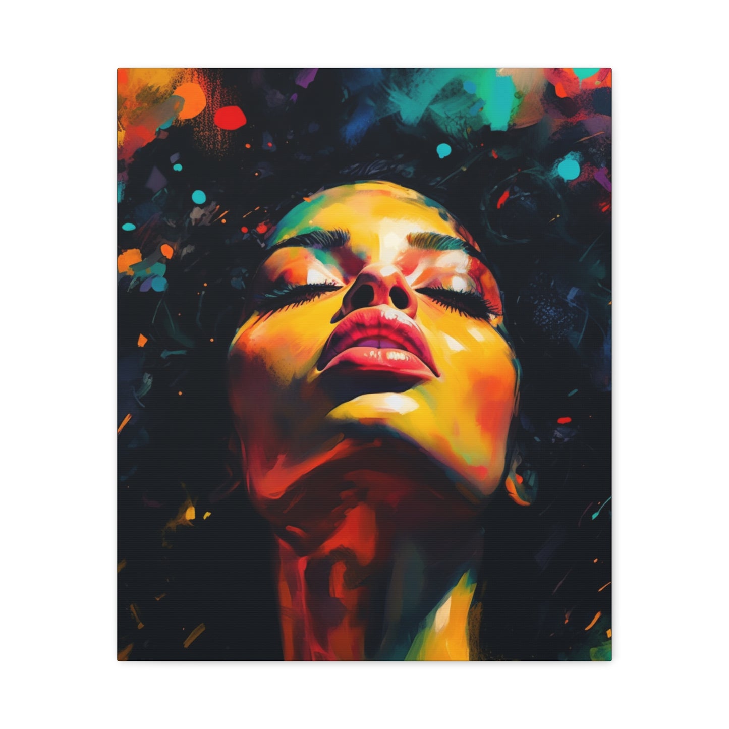 The Rapture Black Woman Abstract Artwork Canvas Wall Print