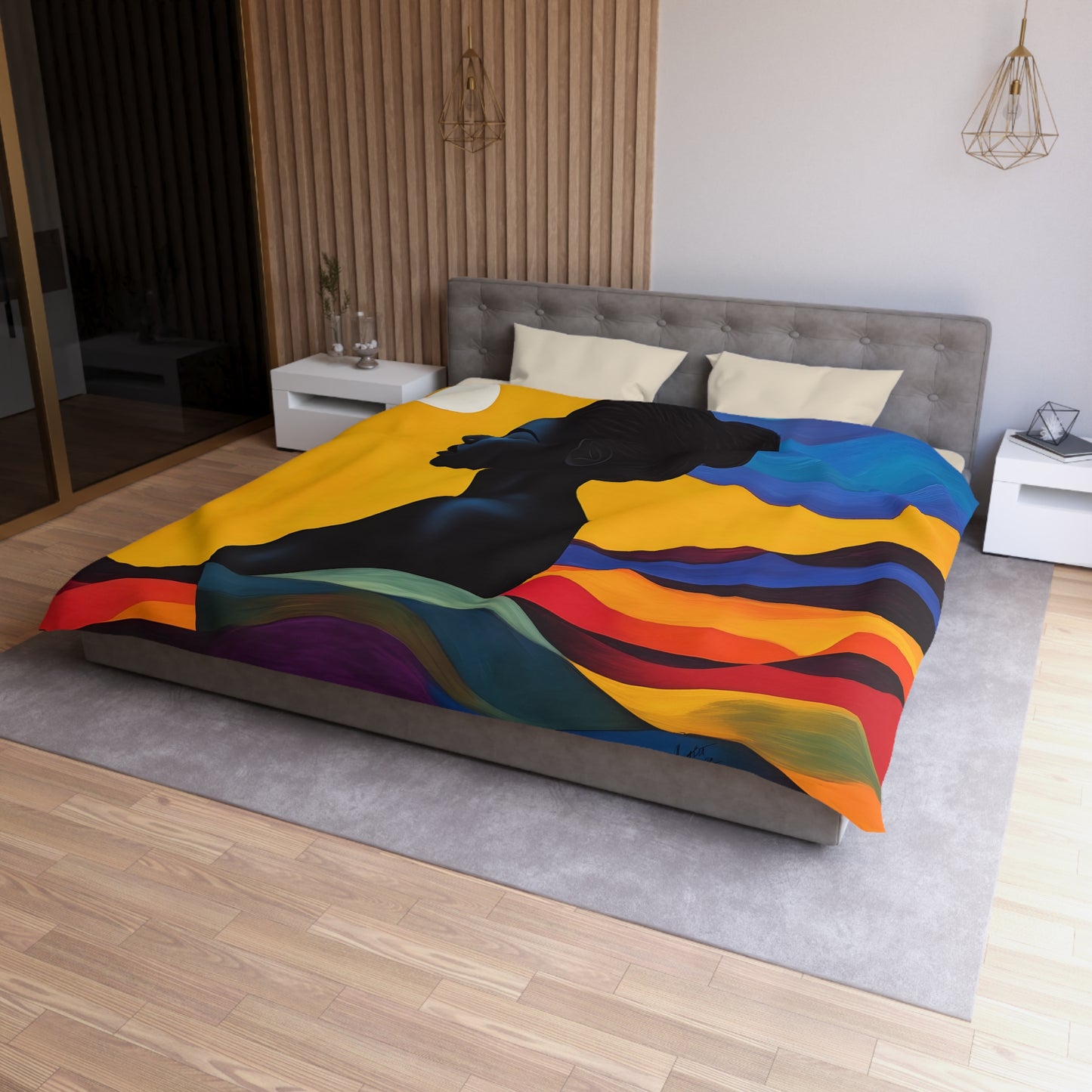 Bohemian Sunset Microfiber Duvet Cover | Vibrant Home Decor, Bedroom Makeover, Gift for Her, Cozy Bedding, Artistic Bed Linen