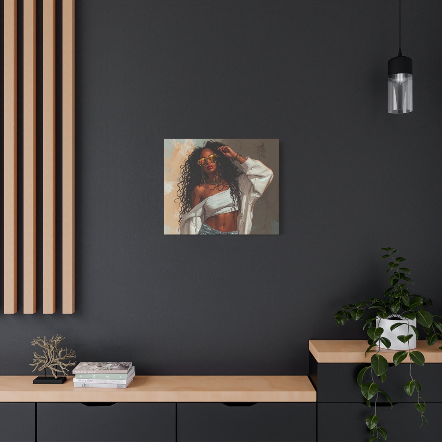 Never Let Them See You Sweat Afrocentric Black Woman Art Canvas Wall Print