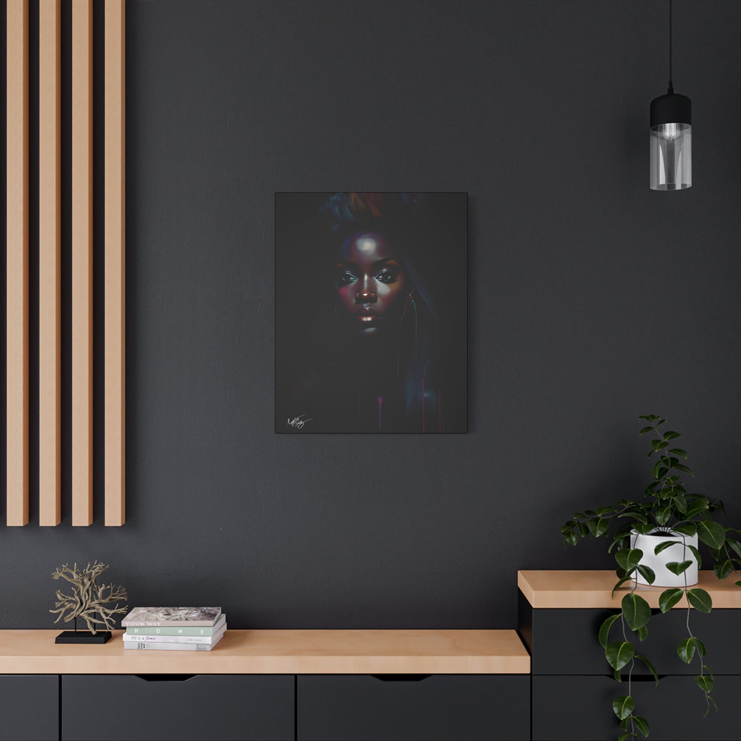 The Look Black Woman Abstract Artwork Canvas Wall Print