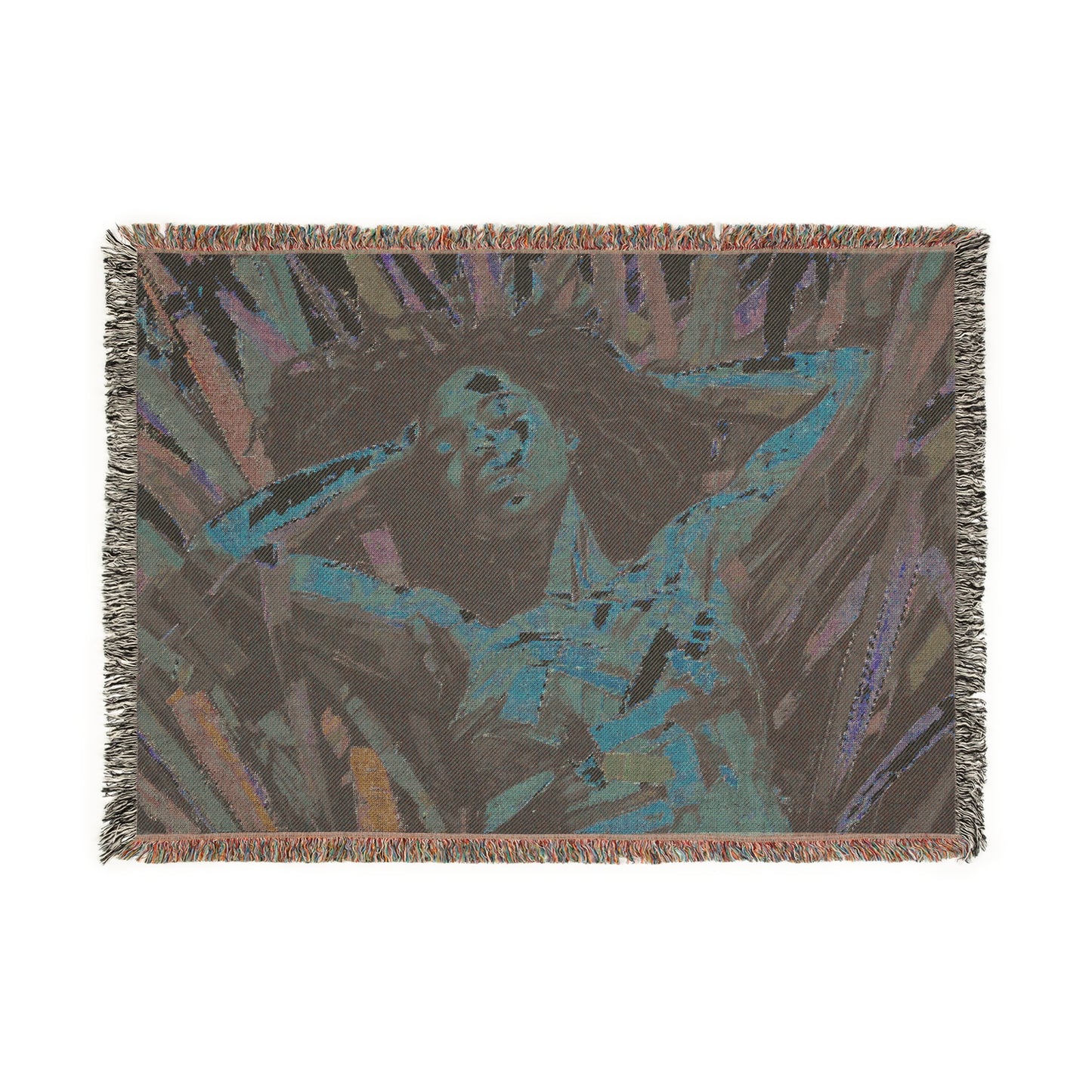 Be At Peace Abstract Black Woman Afrocentric Art Woven Throw Blanket - Xtreme Shopper