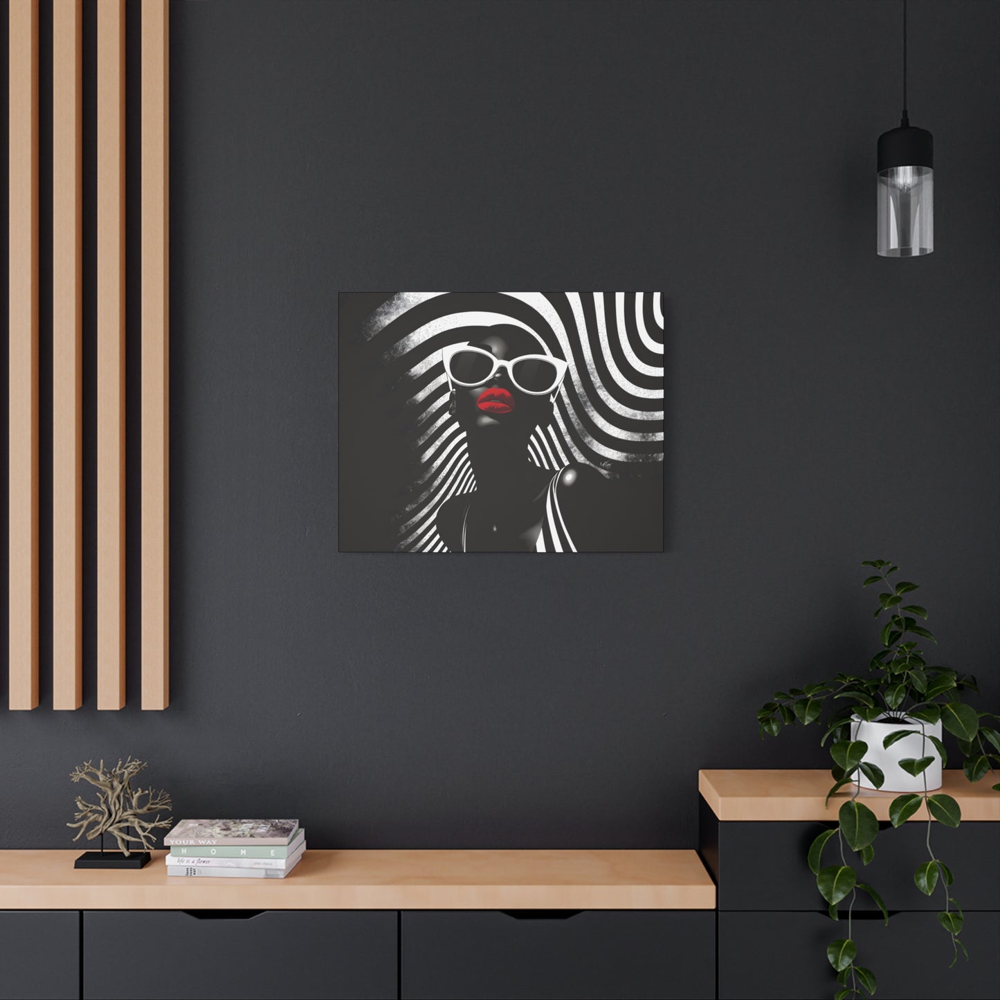 Beauty In Black And White Afrocentric Black Woman Art Canvas Wall Print