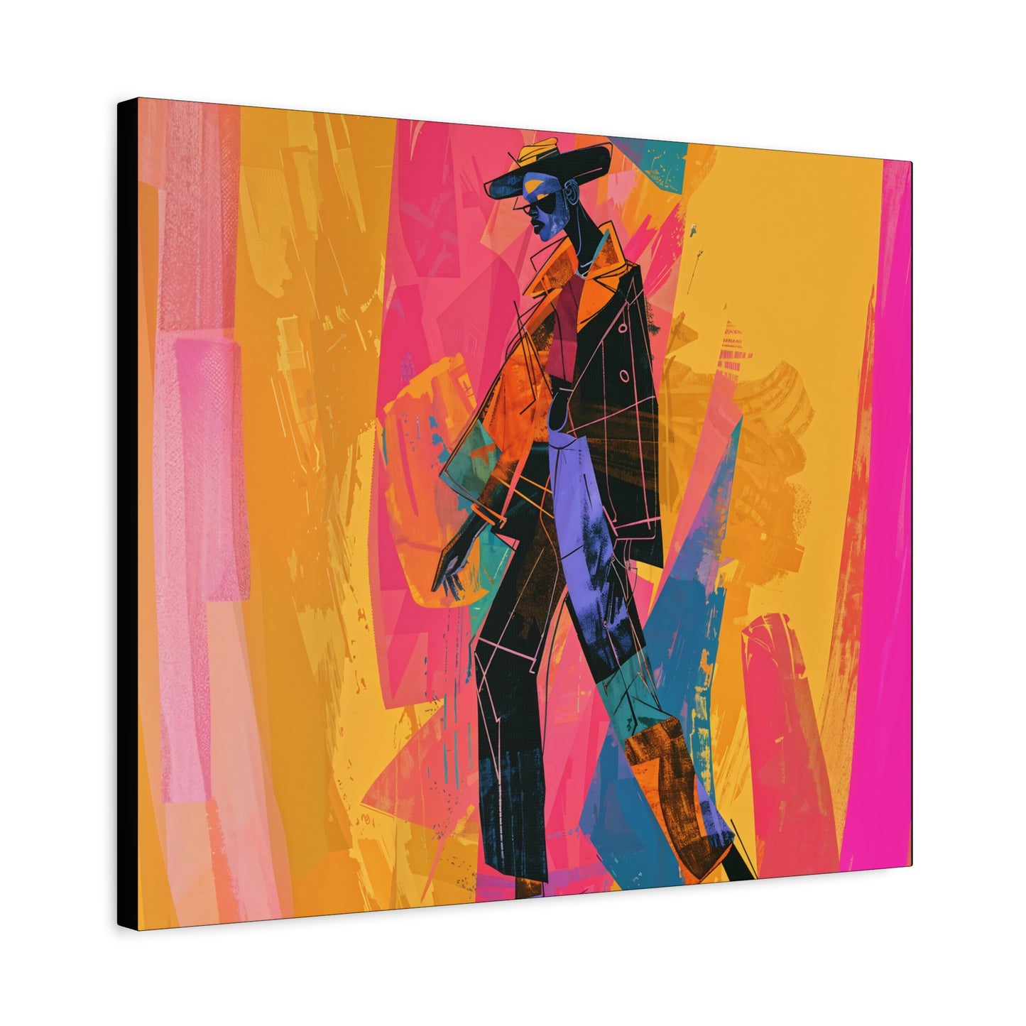 So Cool Afrocentric Black Man Abstract Art Canvas Wall Print