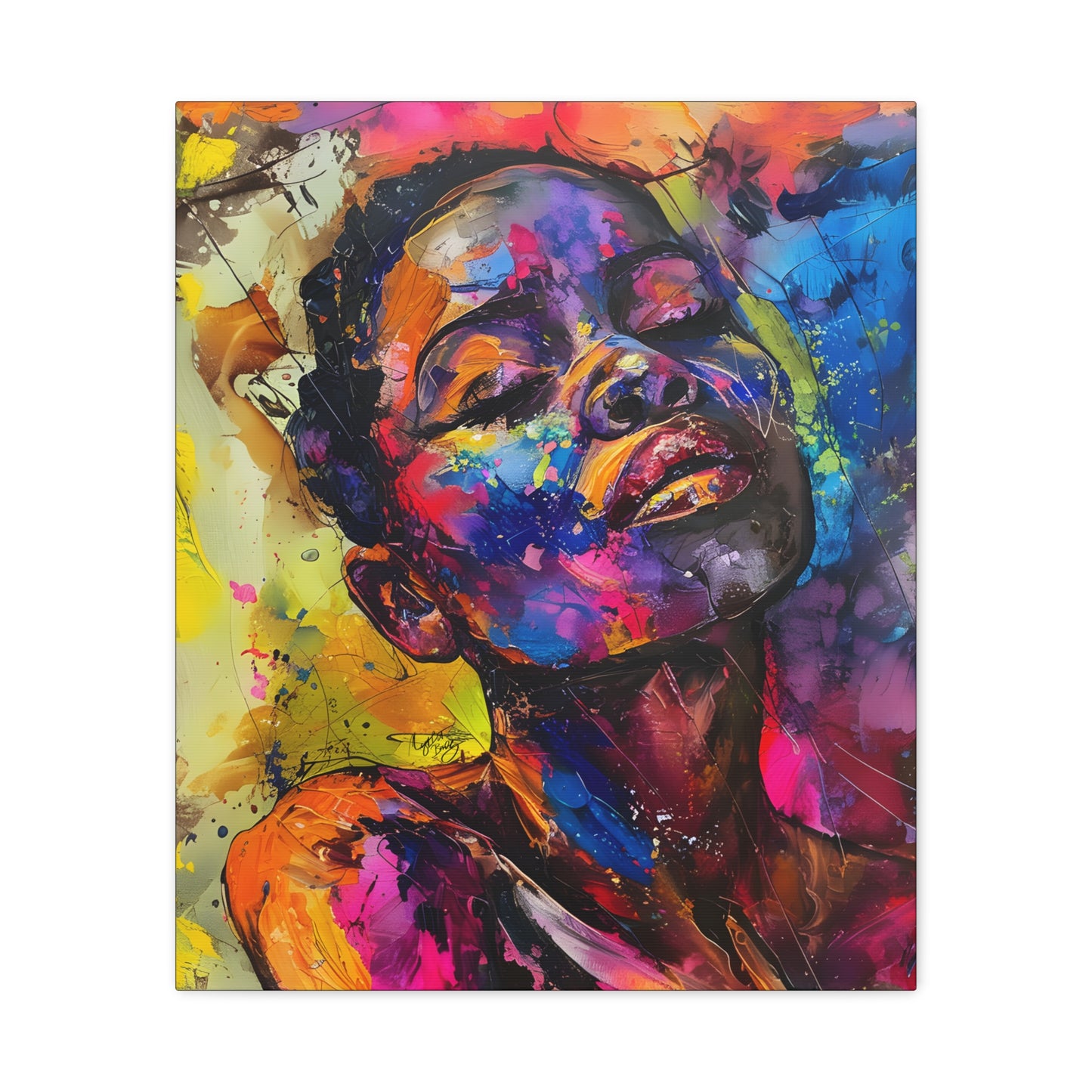Beautiful and At Peace Afrocentric Black Woman Art Canvas