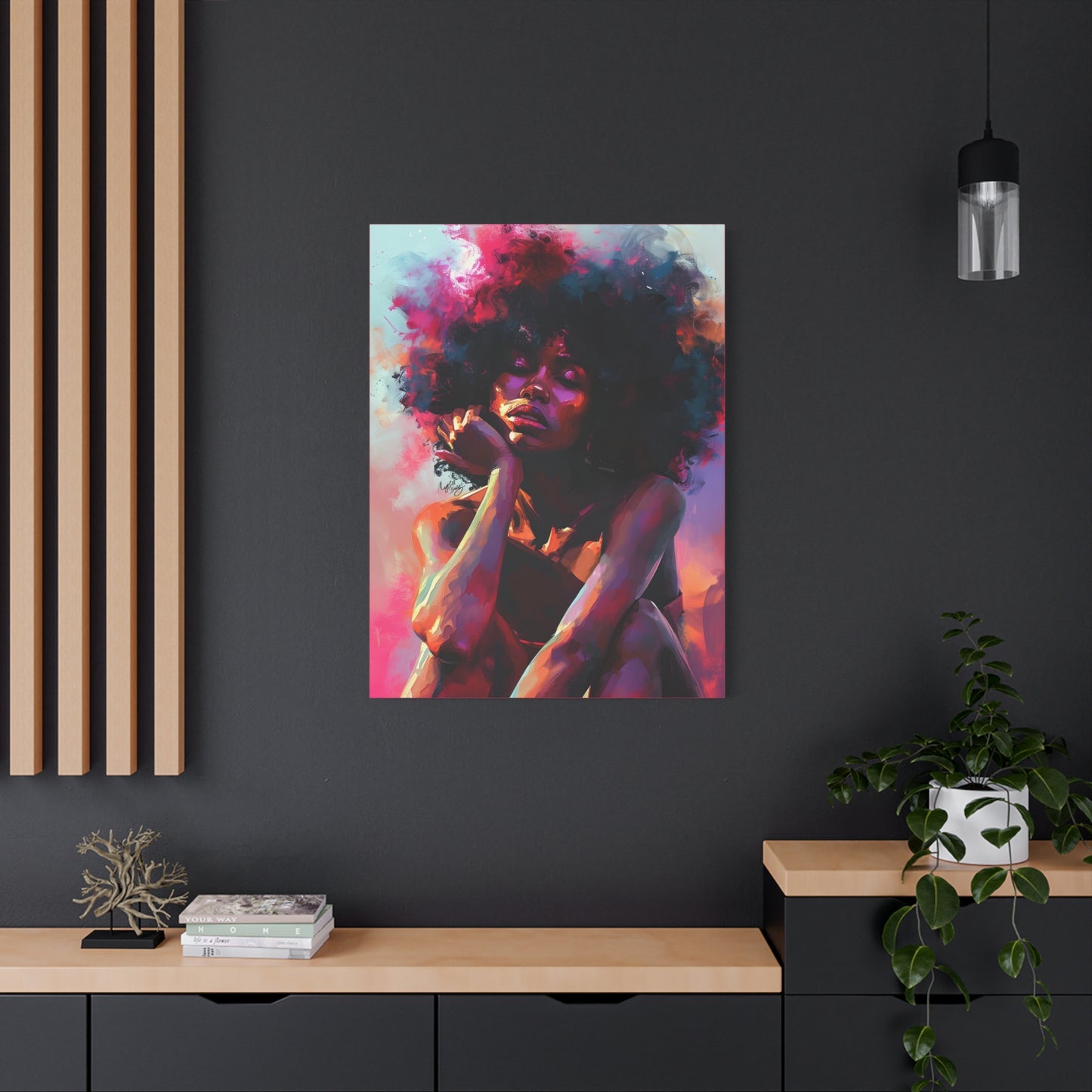 Lord Not Today Afrocentric Black Woman Abstract Art Canvas Wall Print
