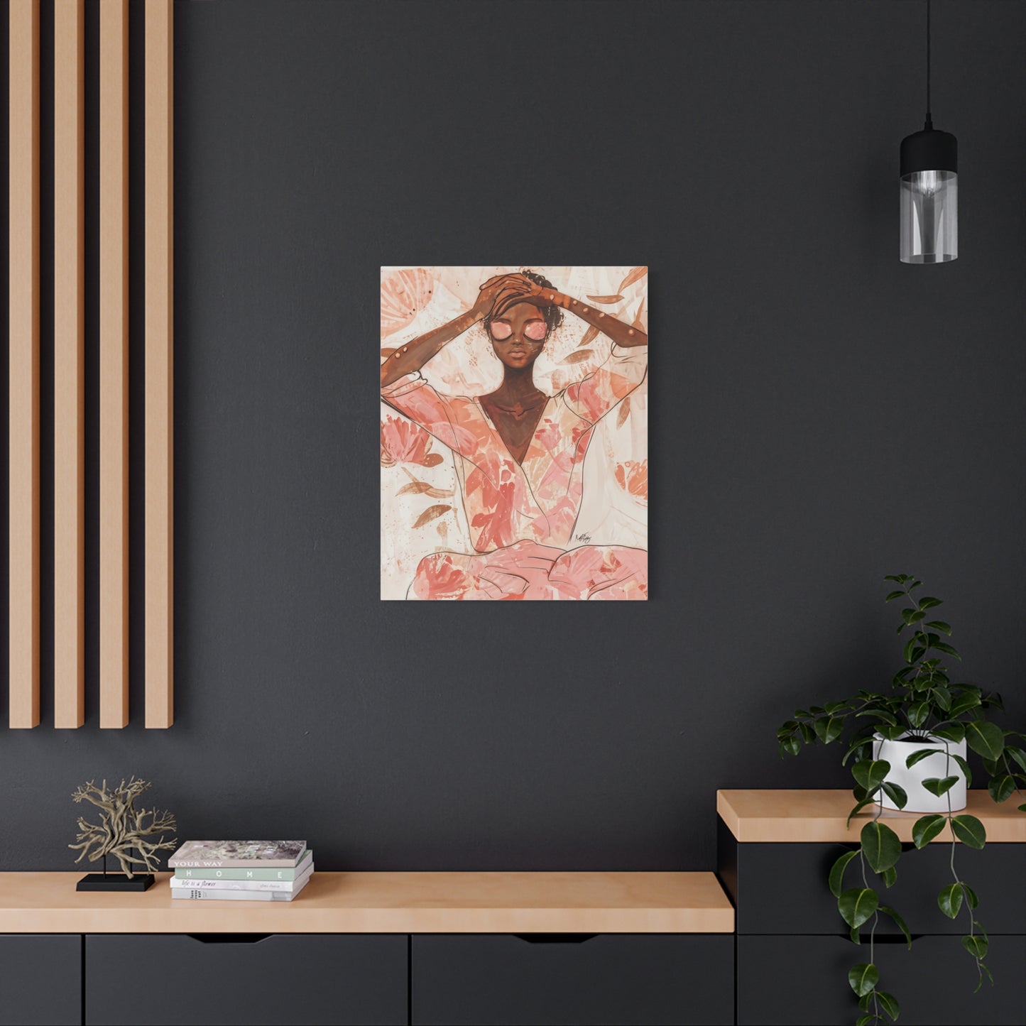 Relax It Will Be Okay Afrocentric Black Woman Abstract Art Canvas Wall Print