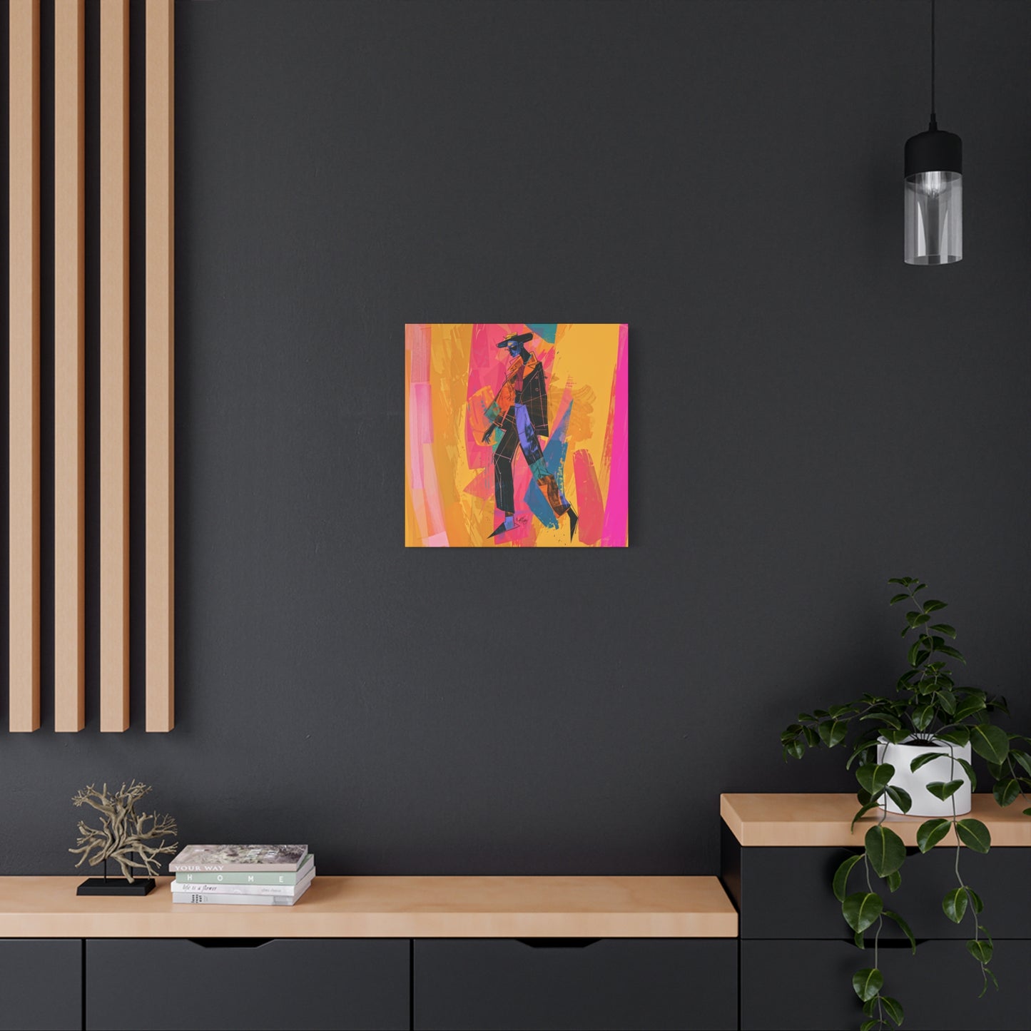 So Cool Afrocentric Black Man Abstract Art Canvas Wall Print