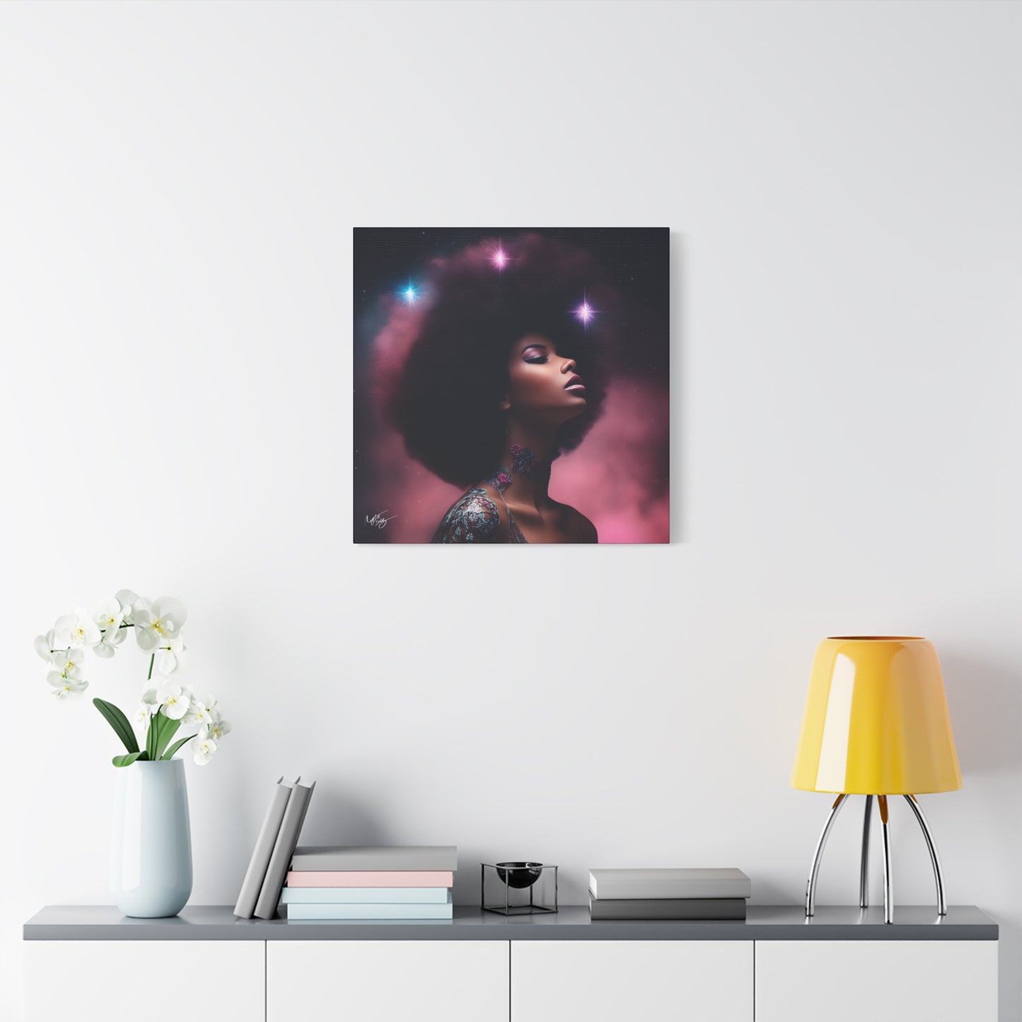 An Afrocentric Universe Fantasy Black Woman Canvas Wall Print