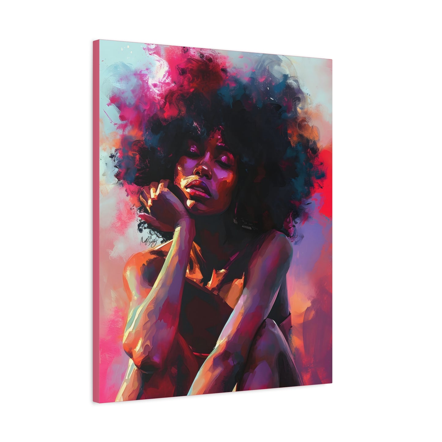 Lord Not Today Afrocentric Black Woman Abstract Art Canvas Wall Print