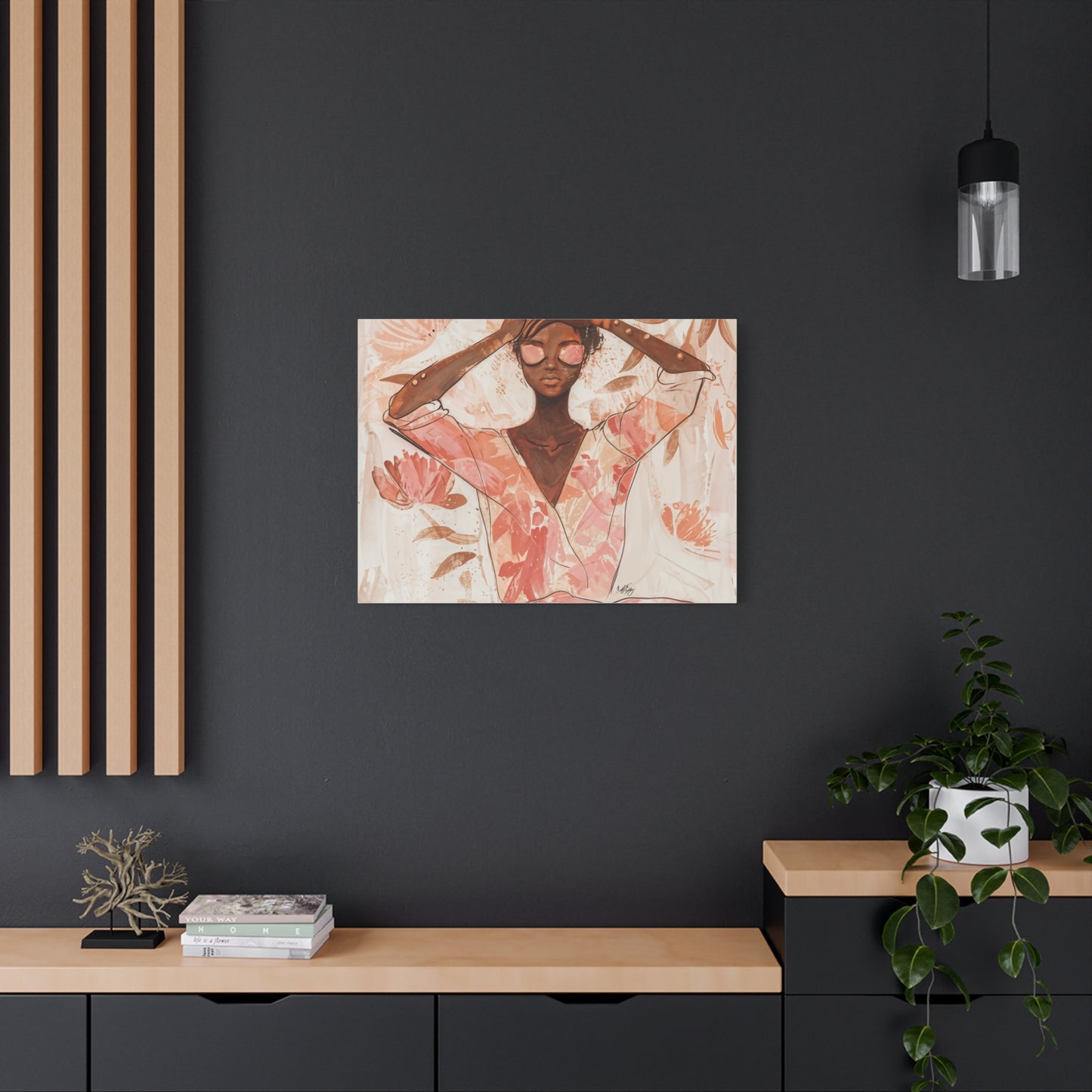 Relax It Will Be Okay Afrocentric Black Woman Abstract Art Canvas Wall Print