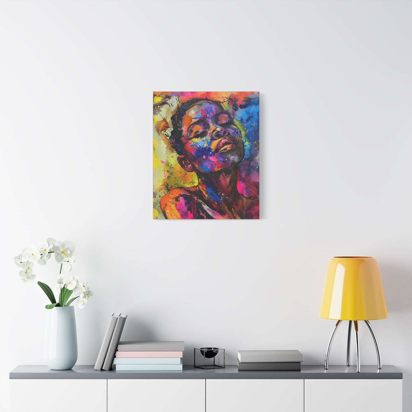 Beautiful and At Peace Afrocentric Black Woman Art Canvas