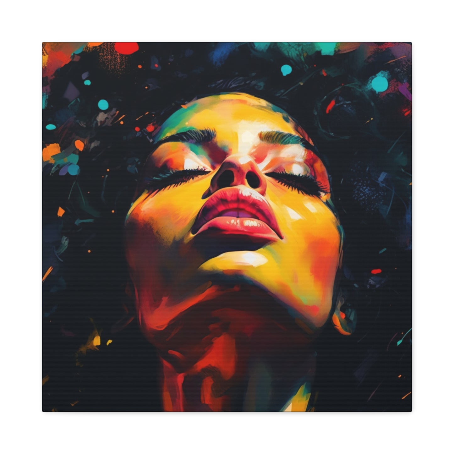 The Rapture Black Woman Abstract Artwork Canvas Wall Print