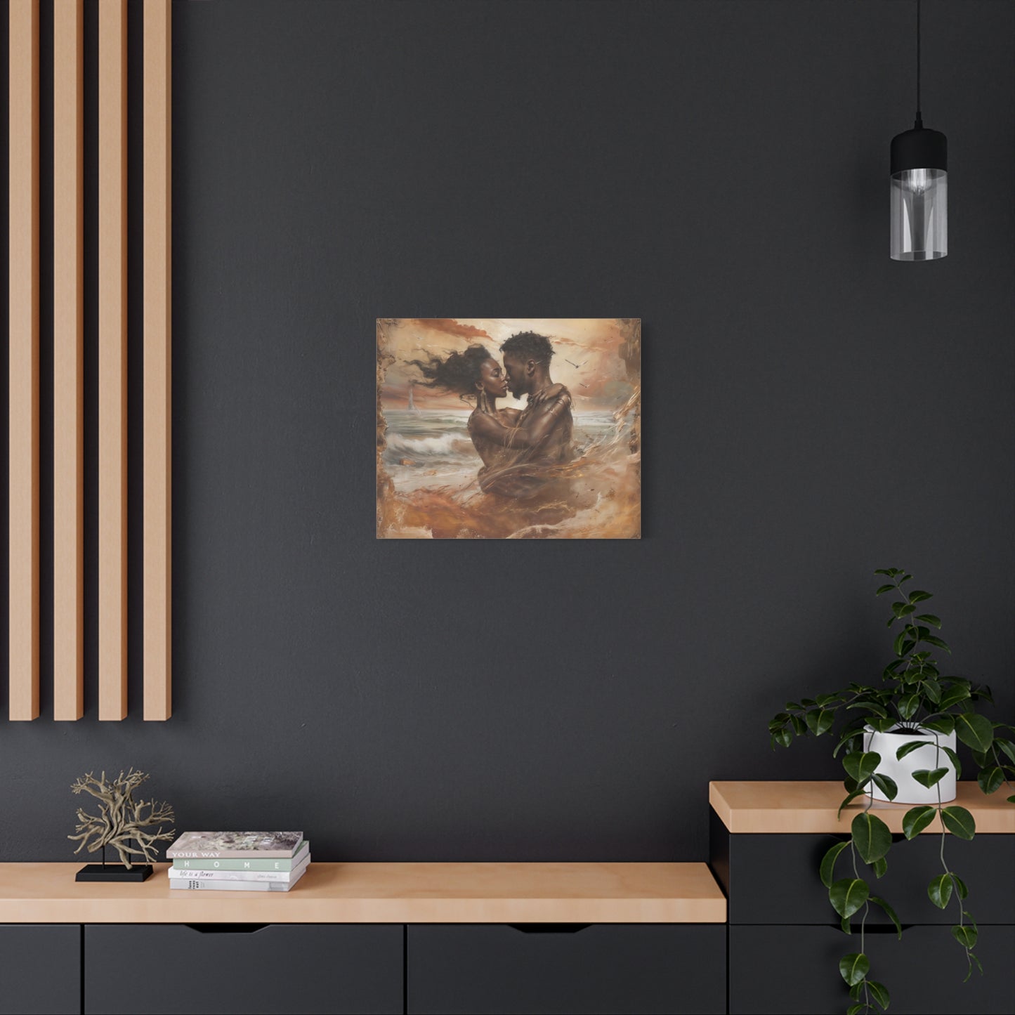 Forever Mine Black Love Art Canvas Wall Print