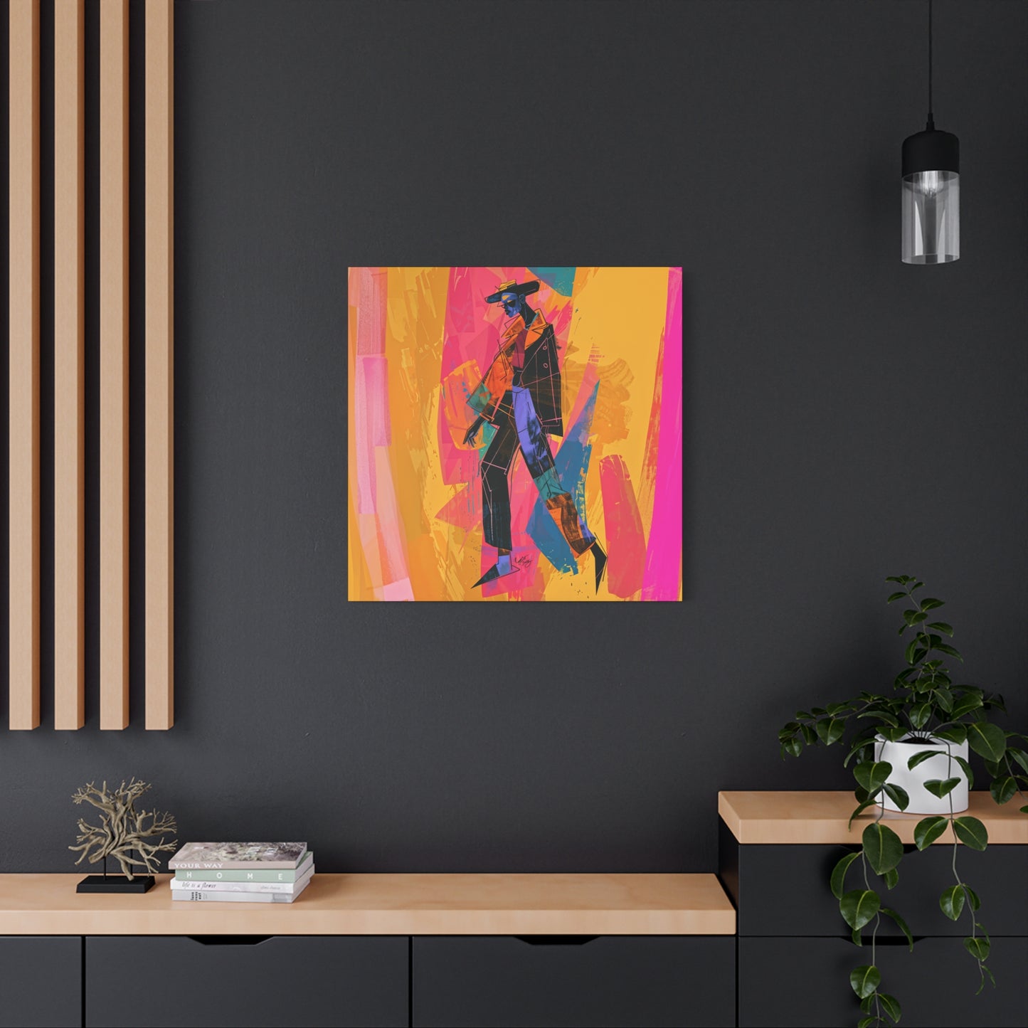 So Cool Afrocentric Black Man Abstract Art Canvas Wall Print