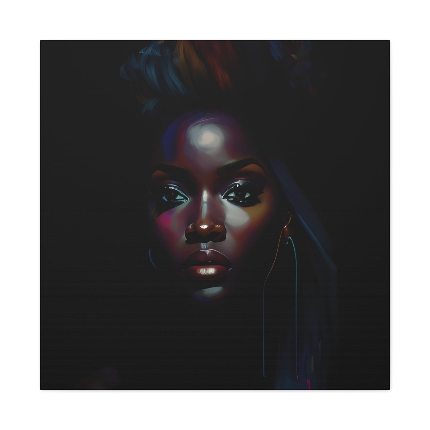 The Look Black Woman Abstract Artwork Canvas Wall Print