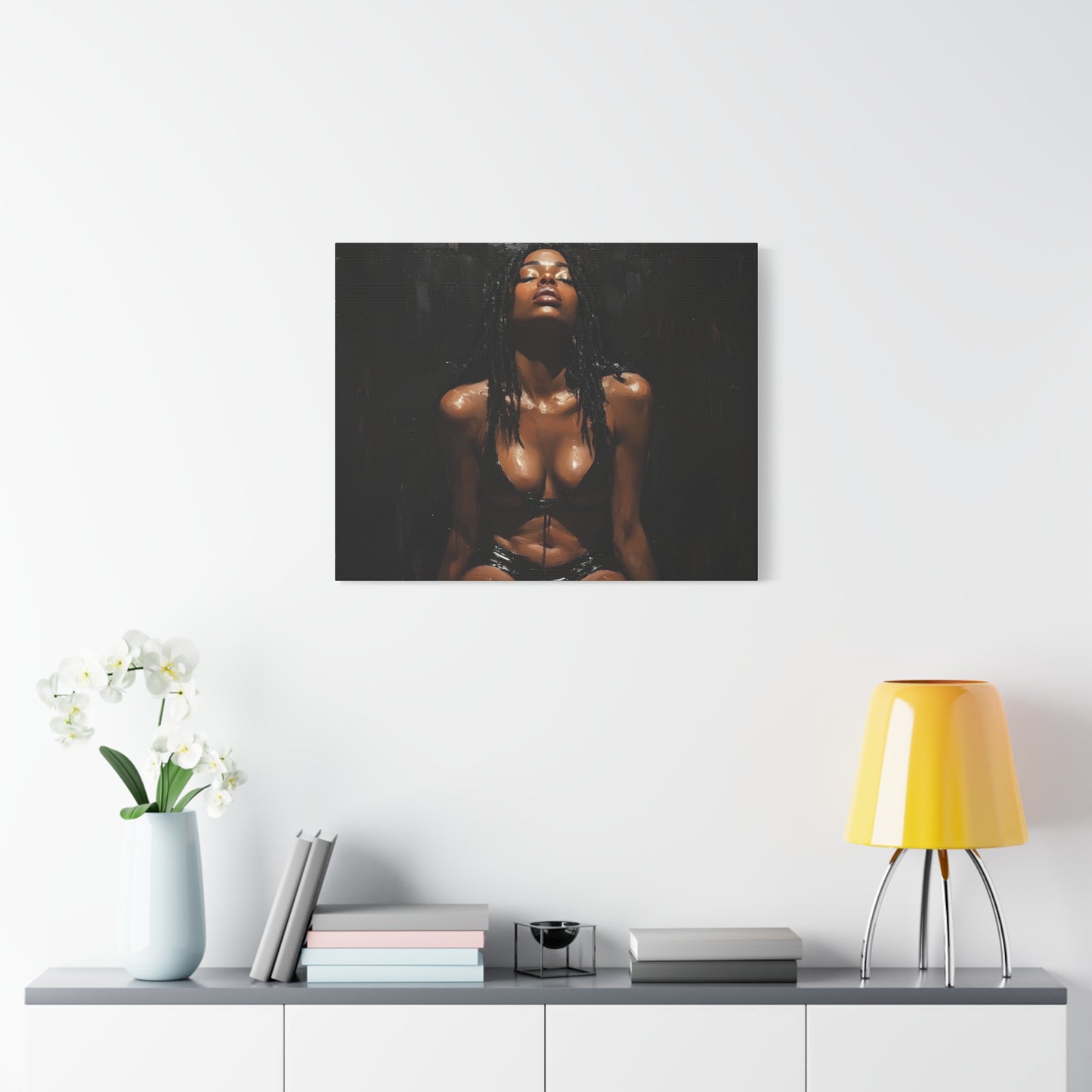 At The End Of The Day Afrocentric Black Woman Art Canvas Wall Print