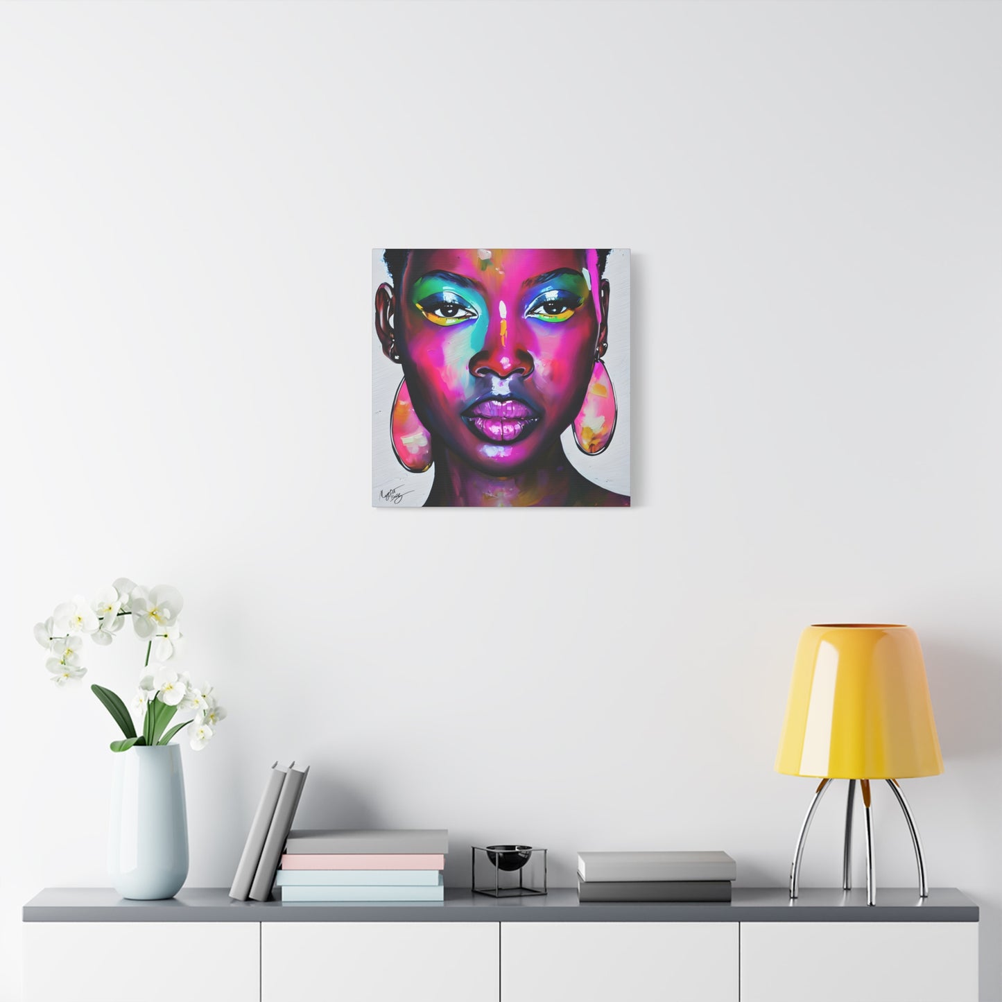 Malika Knows Afrocentric Black Woman Abstract Art Canvas Wall Print