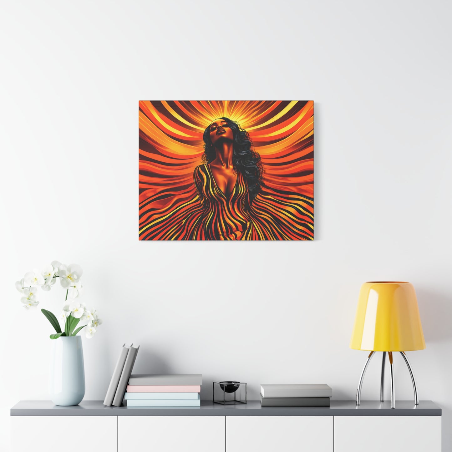 Autumn Rises Black Woman Art Canvas Wall Print