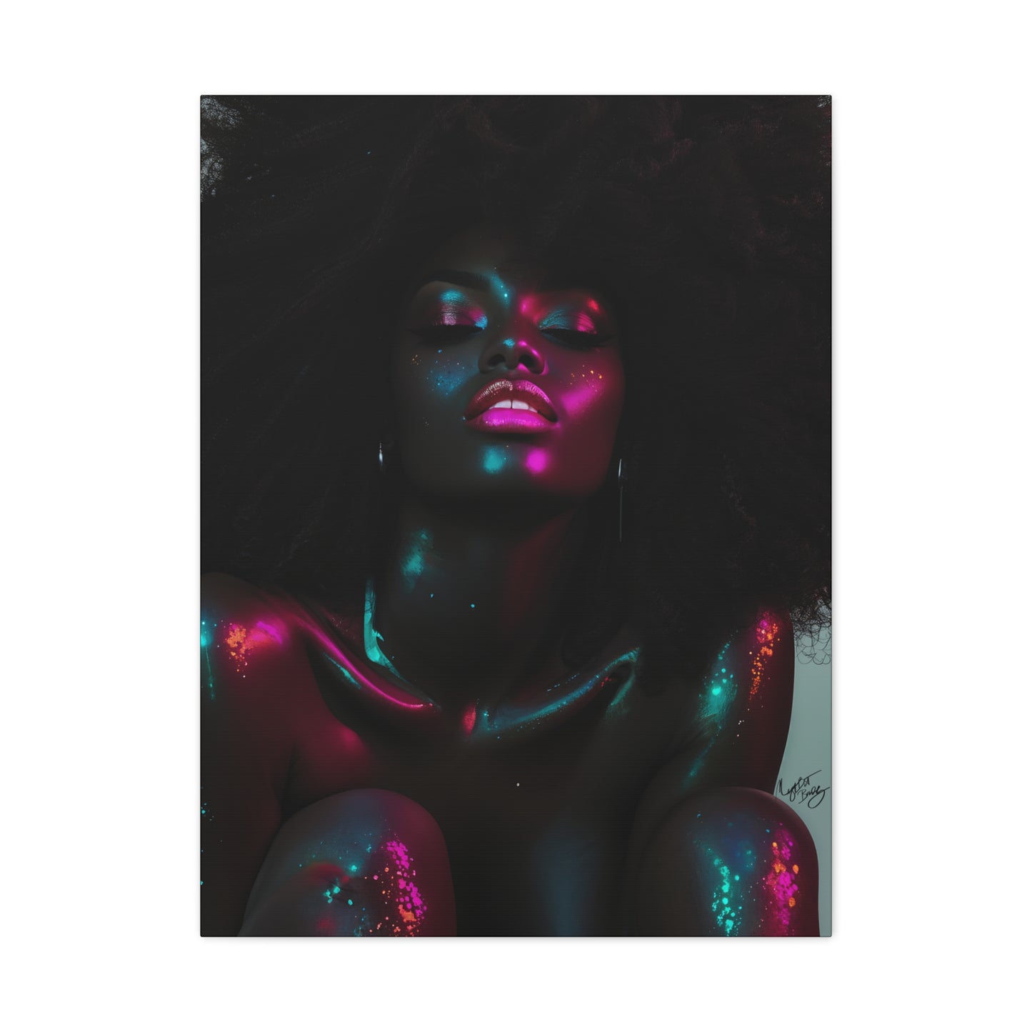 Sometimes It's A Little Hot Afrocentric Black Woman Art Canvas Wall Print